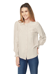 Brandtex - B. COPENHAGEN Shirt l/s Woven - long-sleeved blouses - whitecap - 1