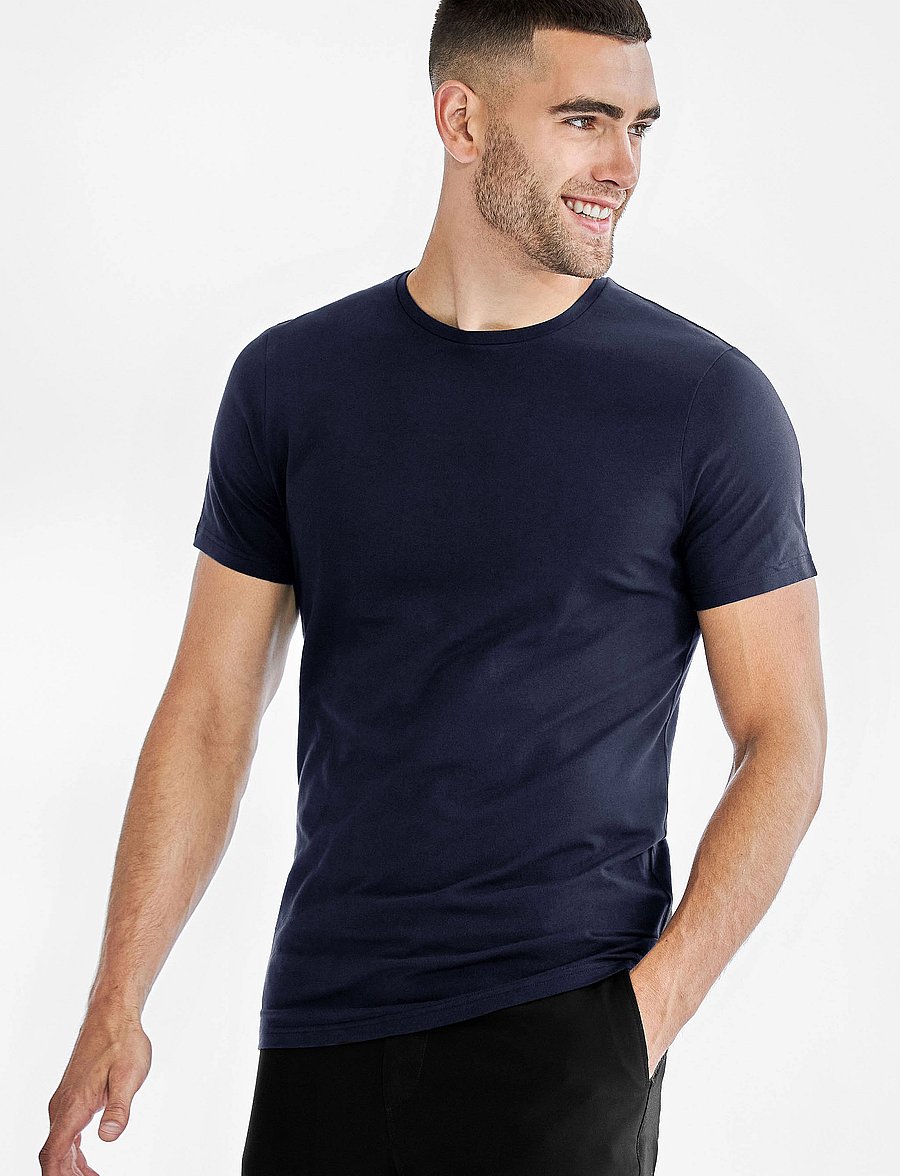 Bread & Boxers - Crew-Neck Slim - kortärmade t-shirts - dark navy - 0