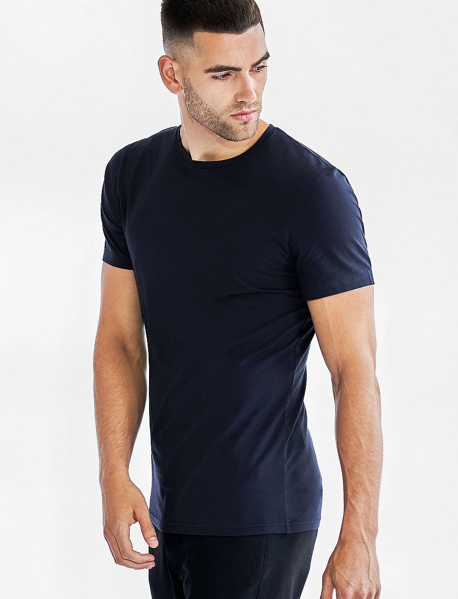 Bread & Boxers - Crew-Neck Slim - kortärmade t-shirts - dark navy - 3