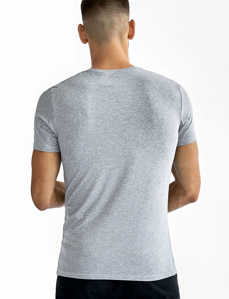 Bread & Boxers - Crew-Neck Slim - kortärmade t-shirts - grey melange - 4