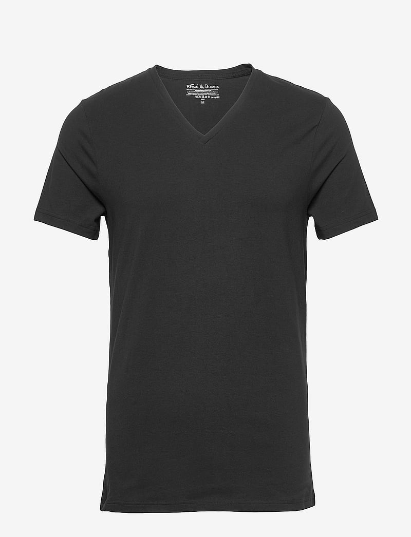 Bread & Boxers - V-Neck T-shirt - t-shirts mit v-ausschnitt - black - 1