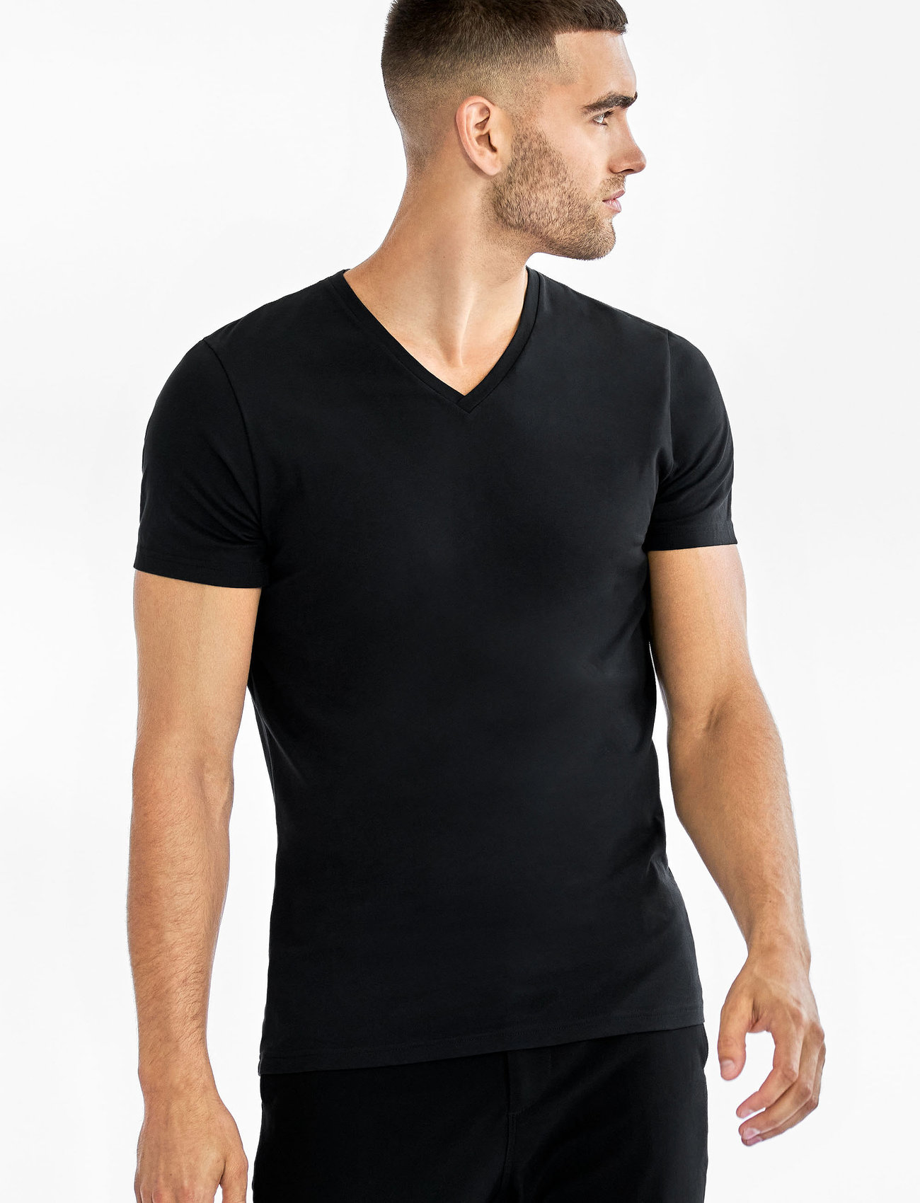 Bread & Boxers - V-Neck T-shirt - nordic style - black - 0