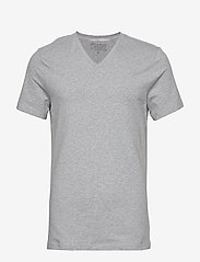 Bread & Boxers - V-Neck T-shirt - t-shirts - grey melange - 0