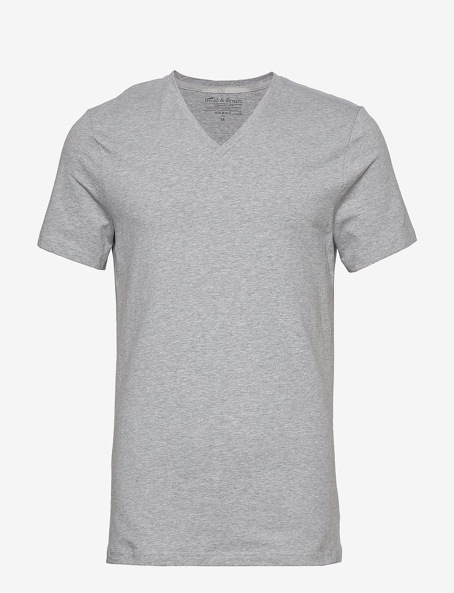 Bread & Boxers - V-Neck T-shirt - t-shirts mit v-ausschnitt - grey melange - 1