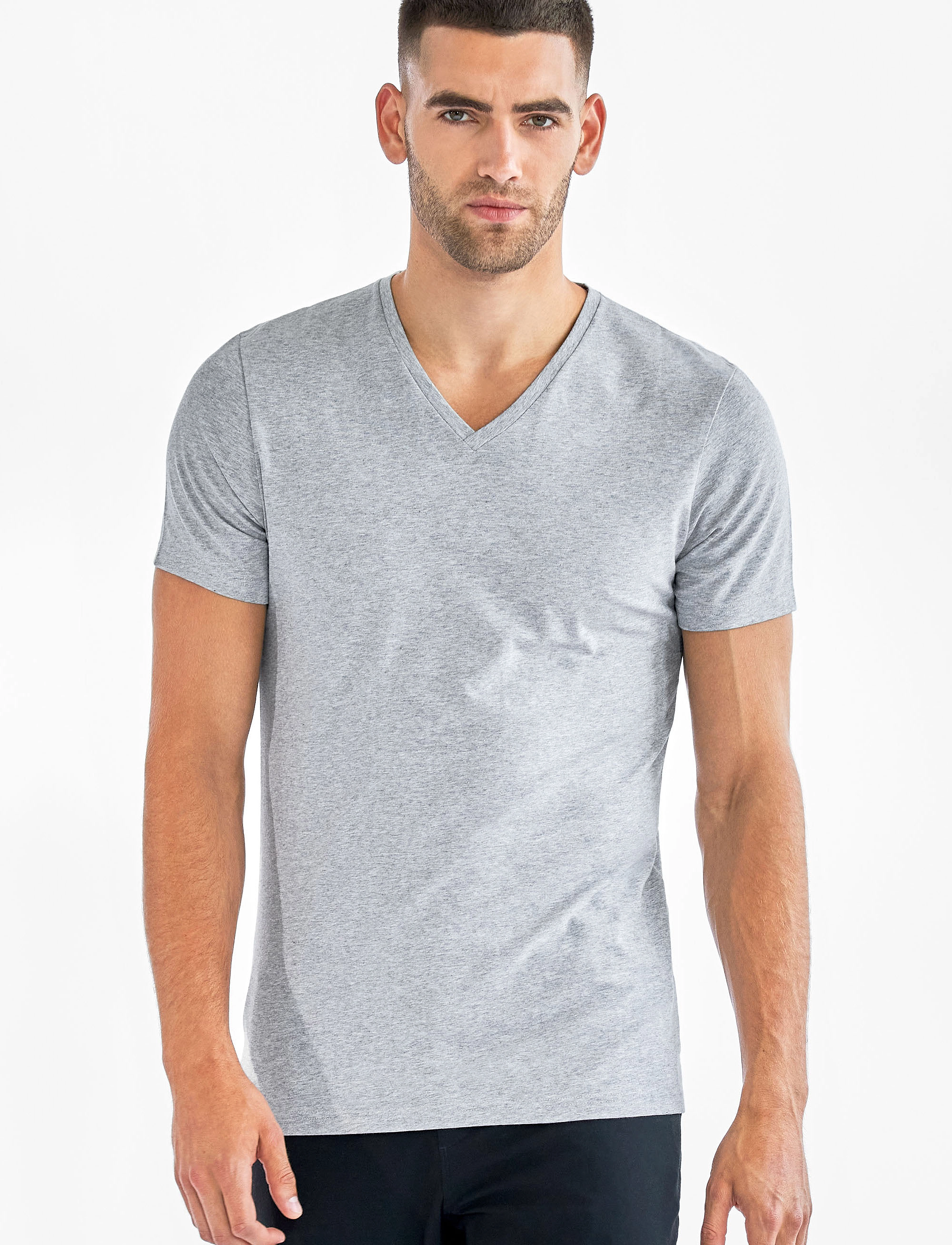 Bread & Boxers V-Neck T-Shirt, XL, Grey, T-Shirts > Kortærmede, Herre