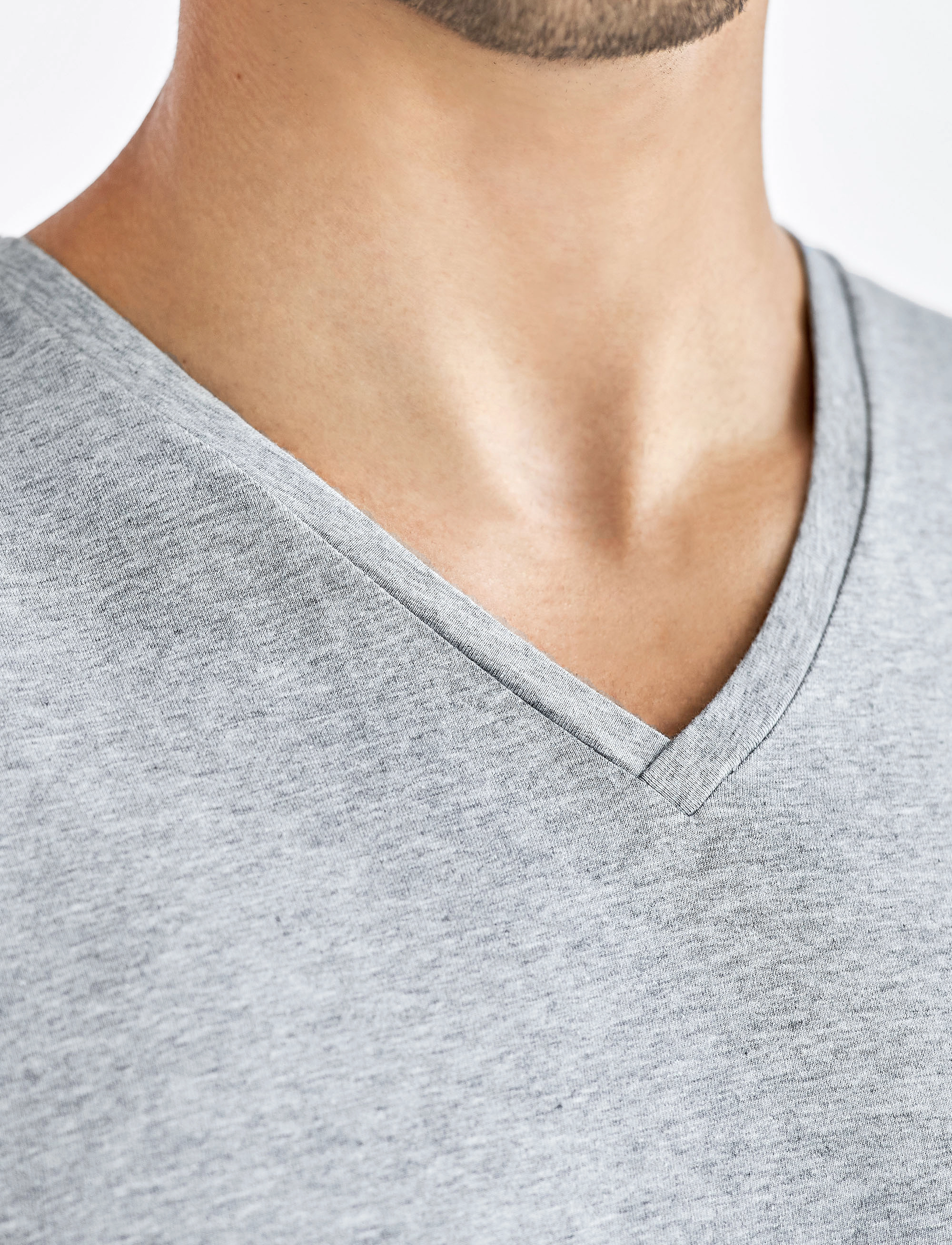 Bread & Boxers - V-Neck T-shirt - t-shirts mit v-ausschnitt - grey melange - 5
