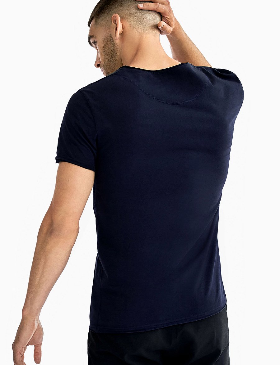 Bread & Boxers - Crew Neck Relaxed - short-sleeved t-shirts - dark navy - 4