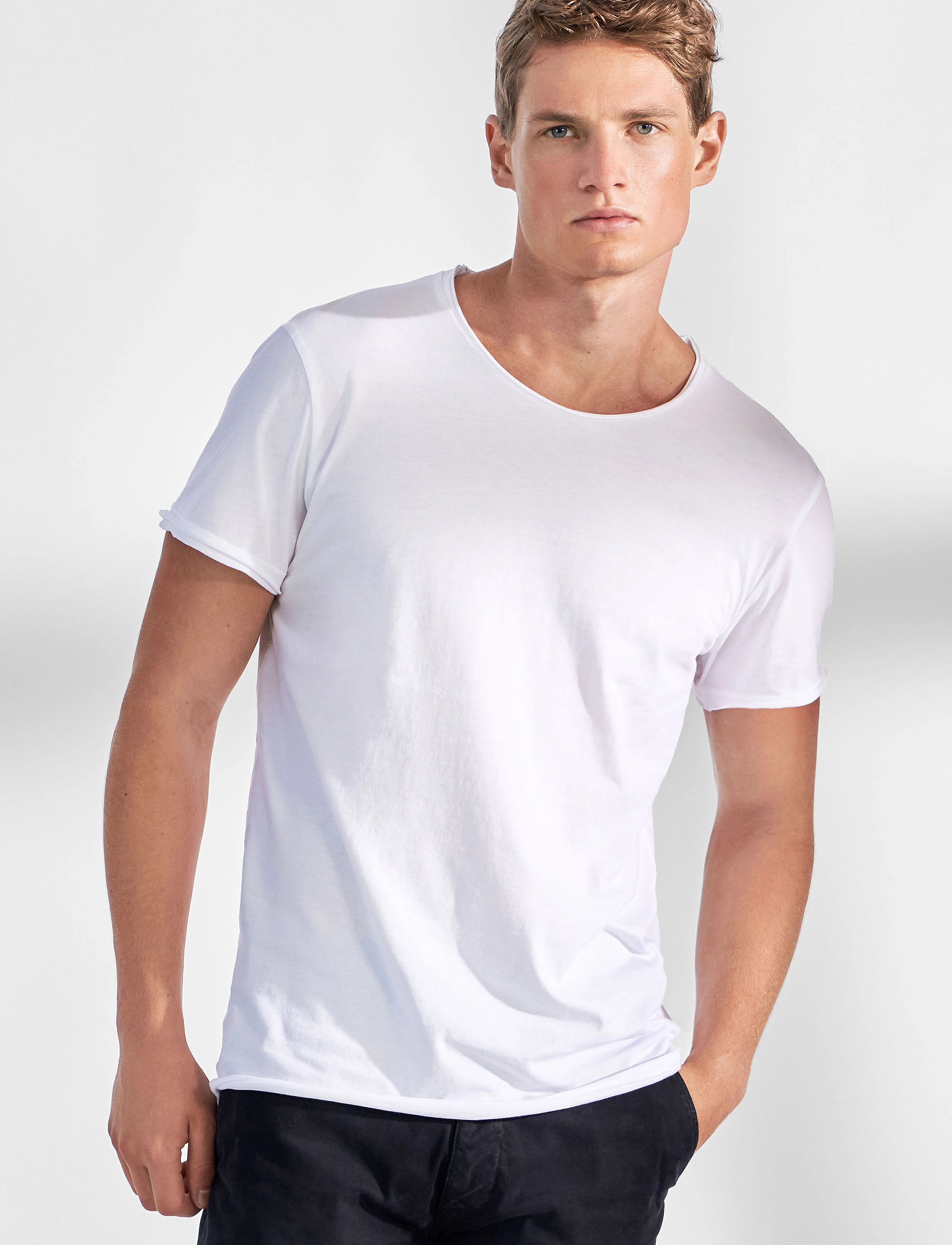Bread & Boxers Crew-Neck Relaxed T-Shirt, L, White, T-Shirts > Kortærmede, Herre