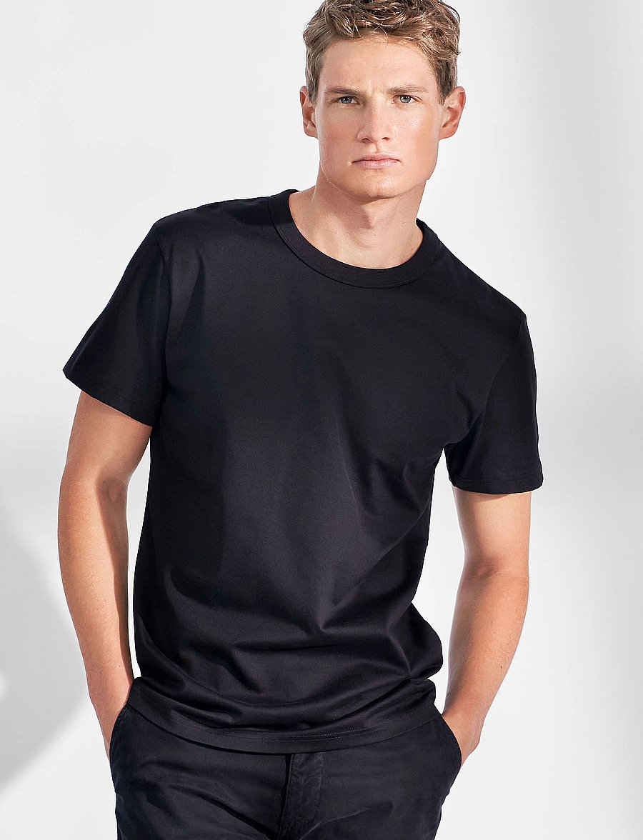 Bread & Boxers - Crew-Neck Pima - kurzärmelige t-shirts - black - 3