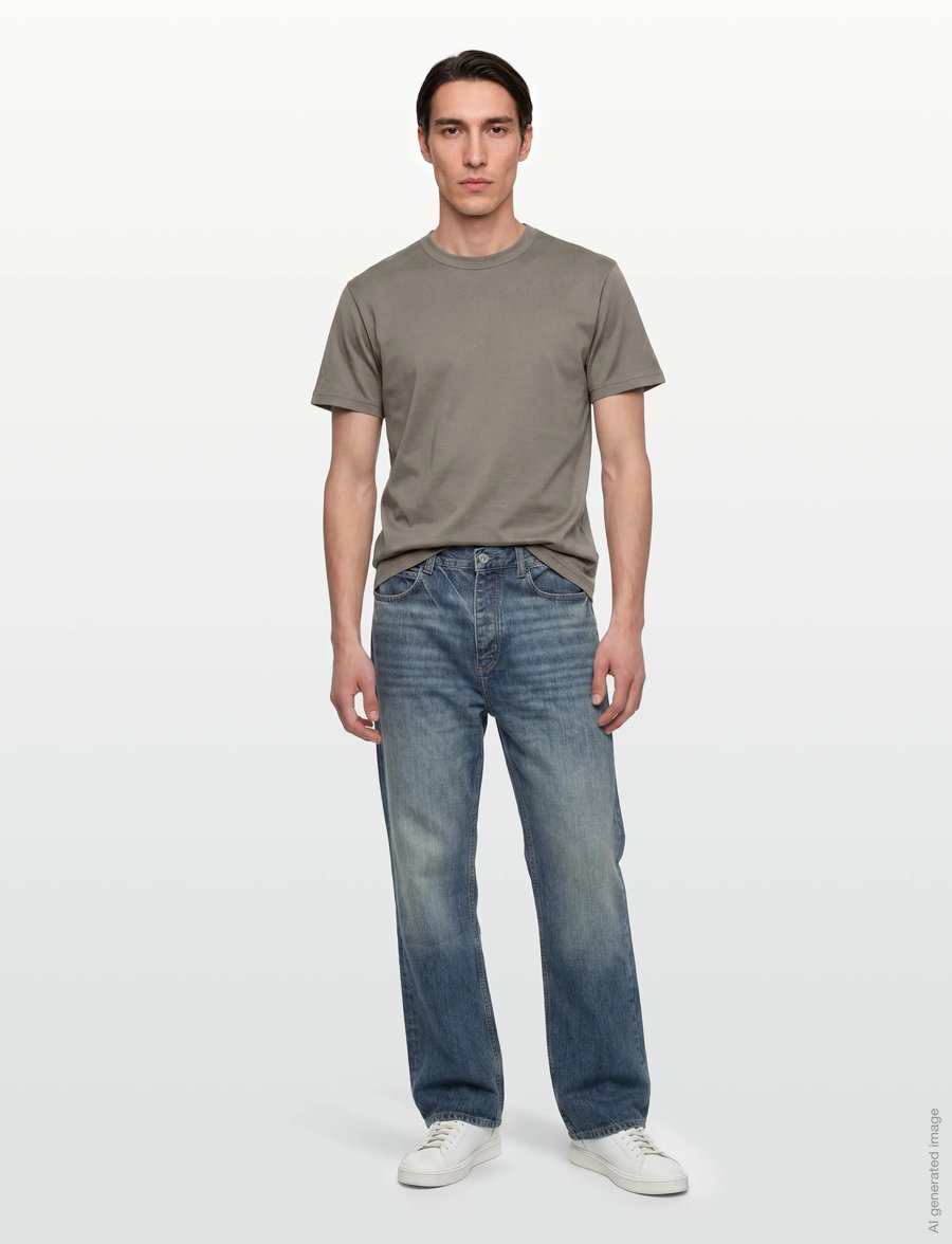 Bread & Boxers - Crew Neck PIma - kurzärmelige t-shirts - fog grey - 0