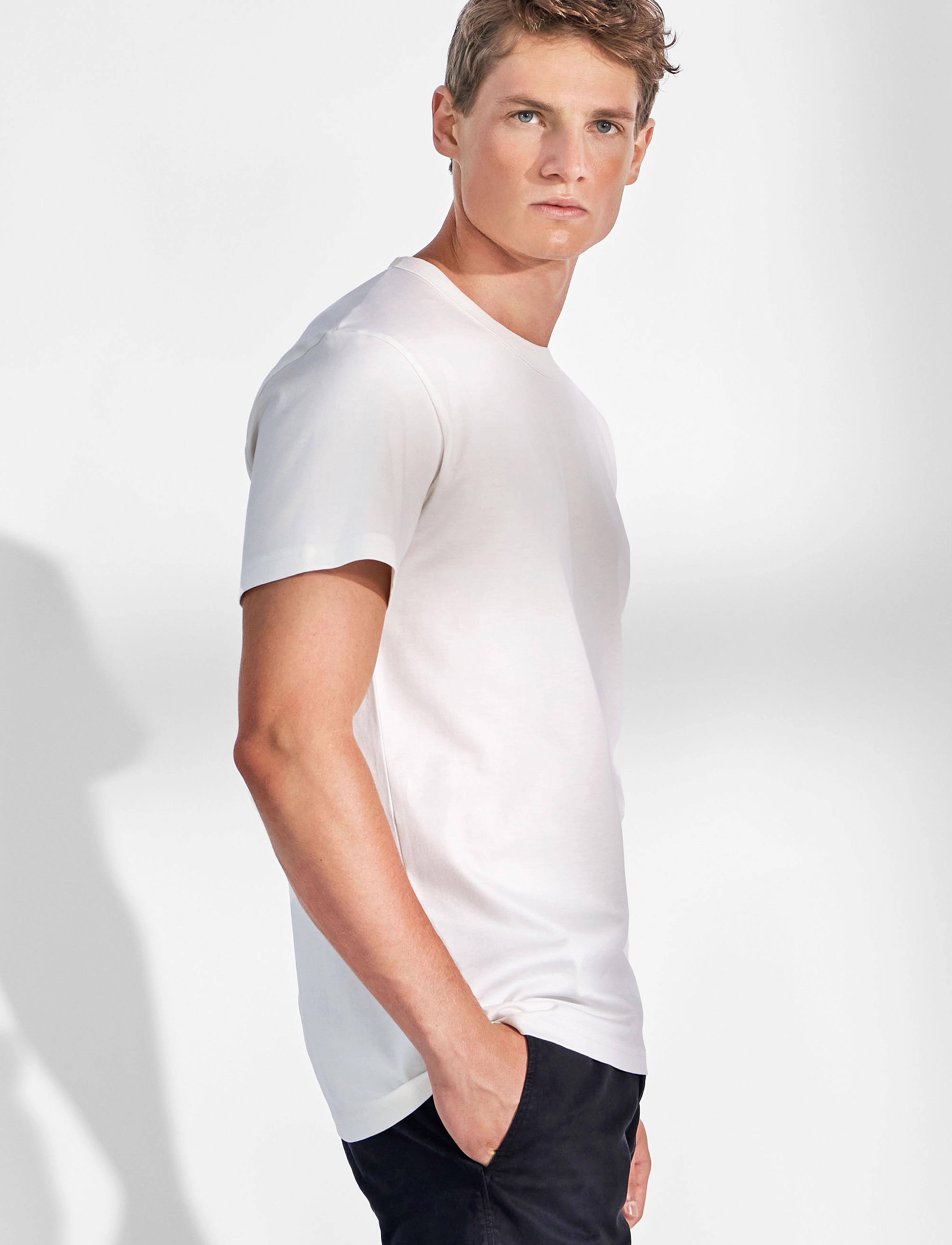 Bread & Boxers - Crew Neck PIma - basic t-shirts - ivory white - 4