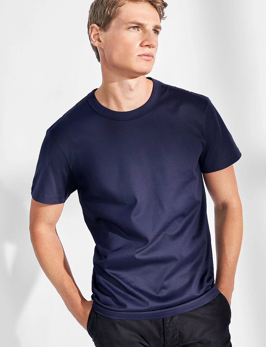 Bread & Boxers - Crew Neck PIma - kurzärmelig - navy blue - 3