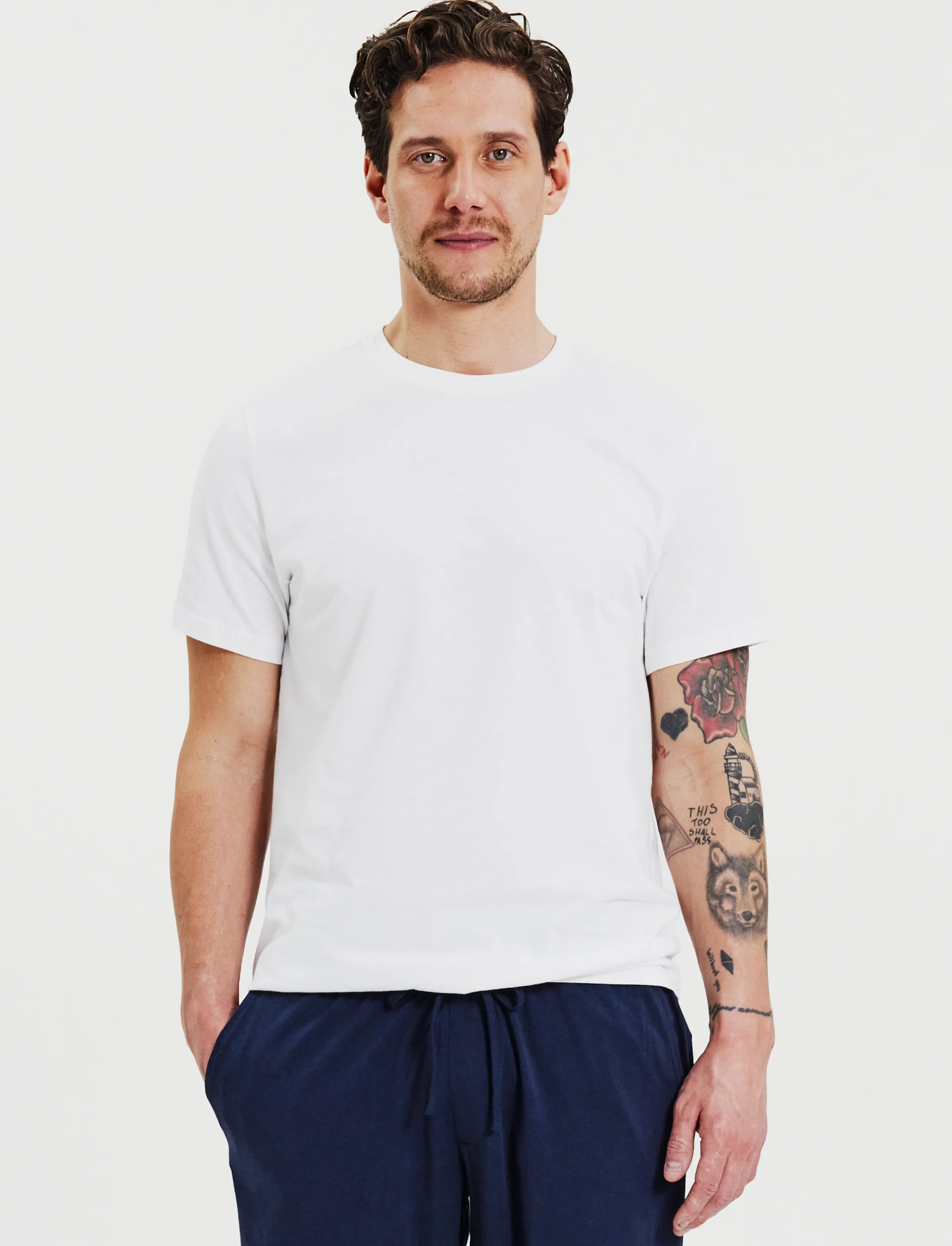 Bread & Boxers Lightweight Tee - Kurzärmelige T-Shirts - WHITE / white
