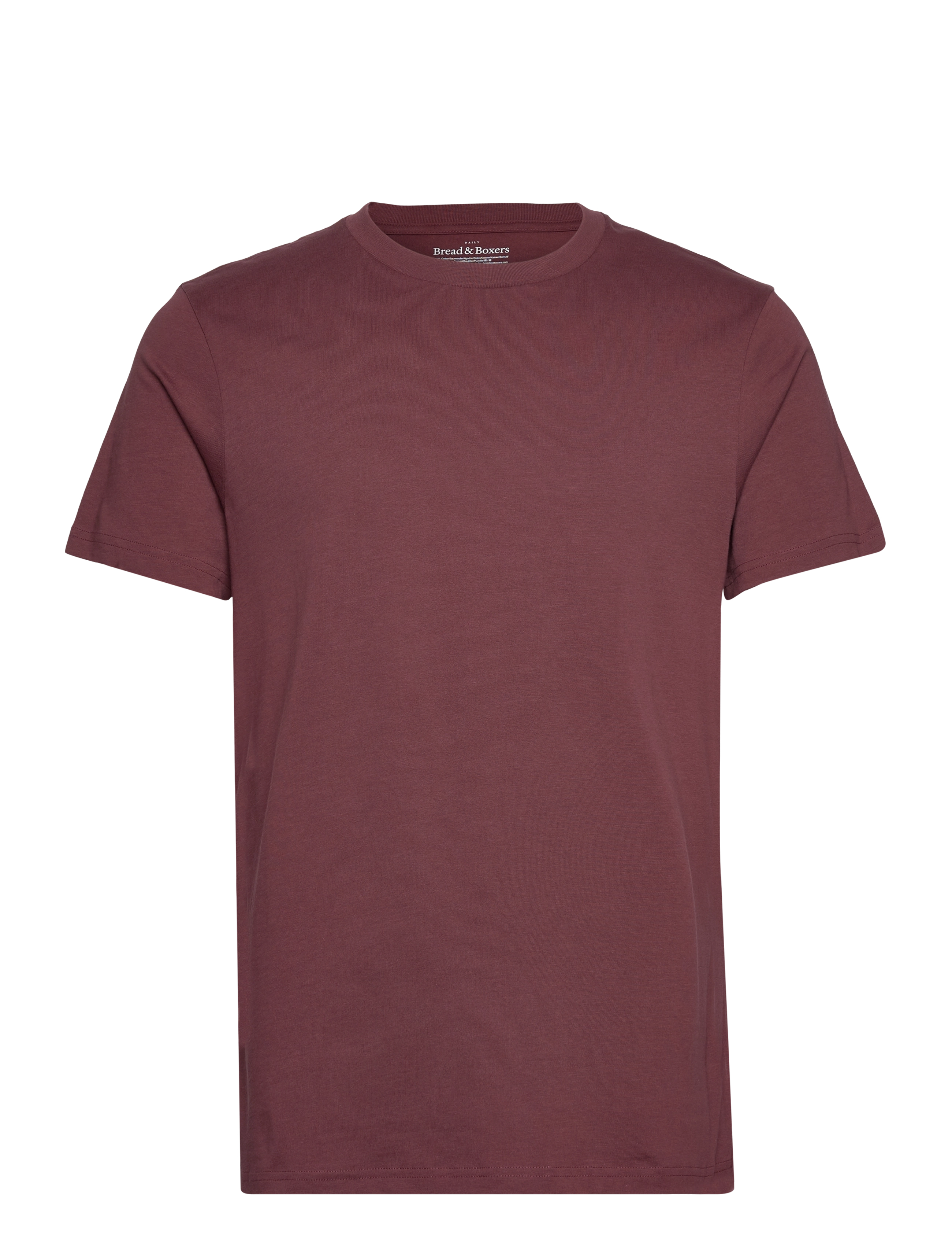 Bread & Boxers - Crew-Neck Cotton - efterårstøj - burgundy - 0
