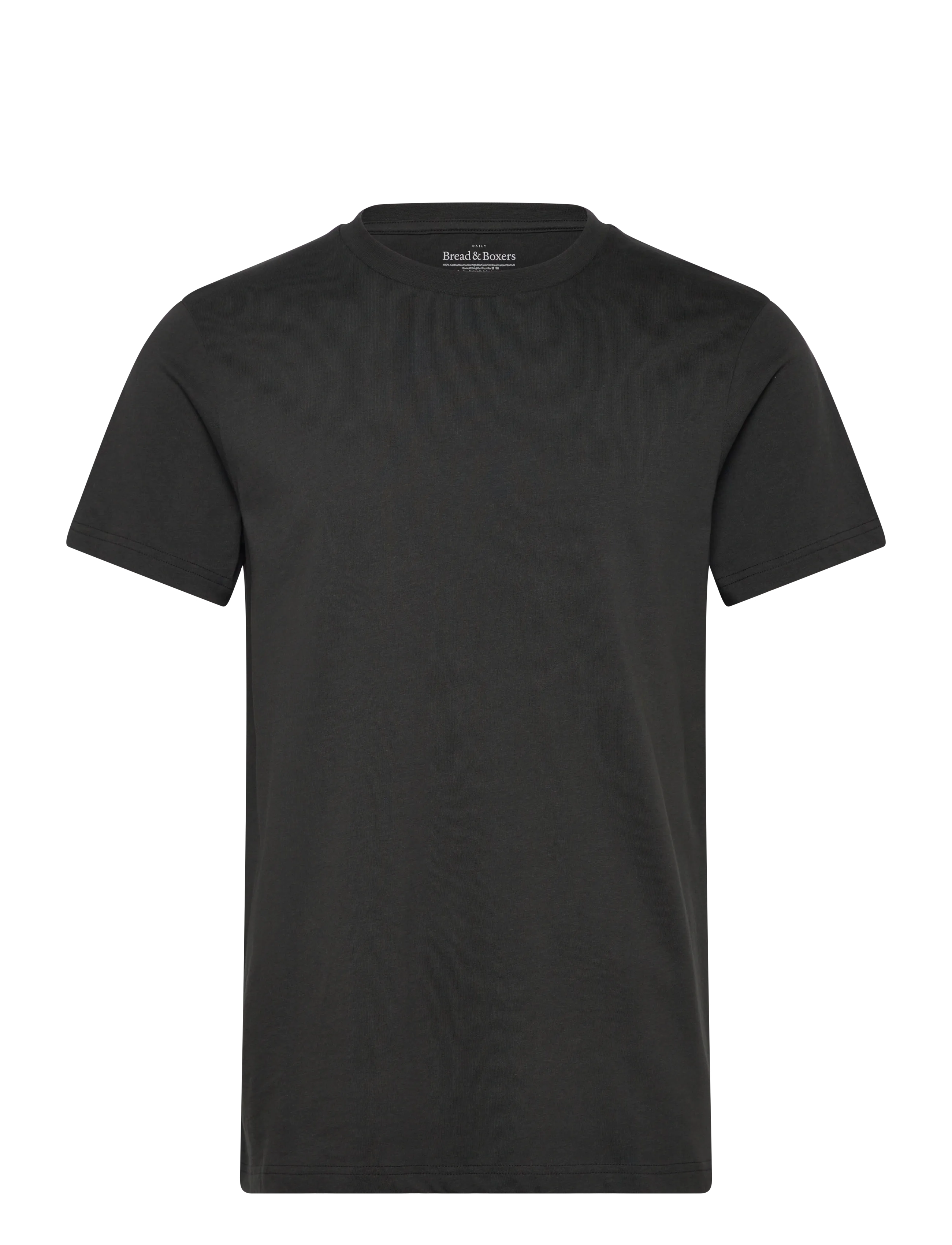 Bread & Boxers Crew-Neck Cotton, S, T-shirts, Schwarz - Short-sleeved, Männerswear