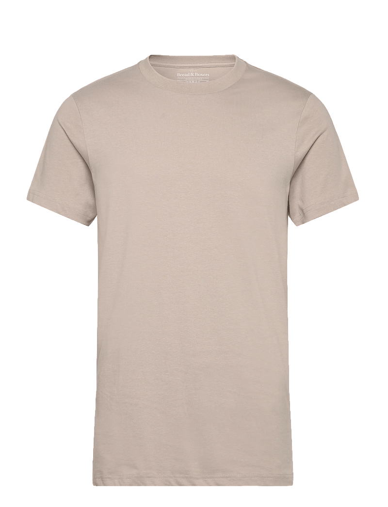 Bread & Boxers - Crew-Neck Cotton - lyhythihaiset - greige - 0