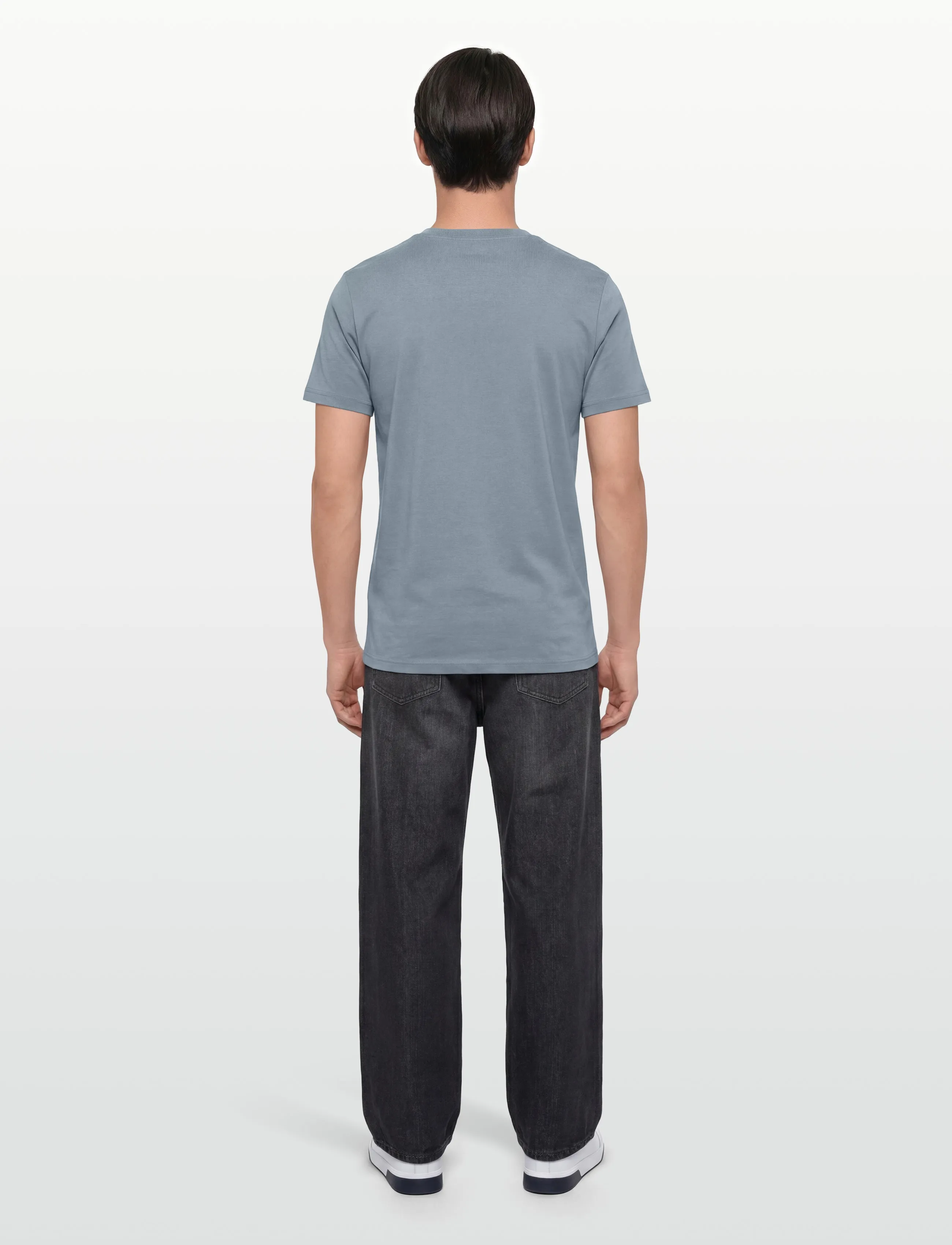 Bread & Boxers - Crew-Neck Cotton - laveste priser - haze blue - 4