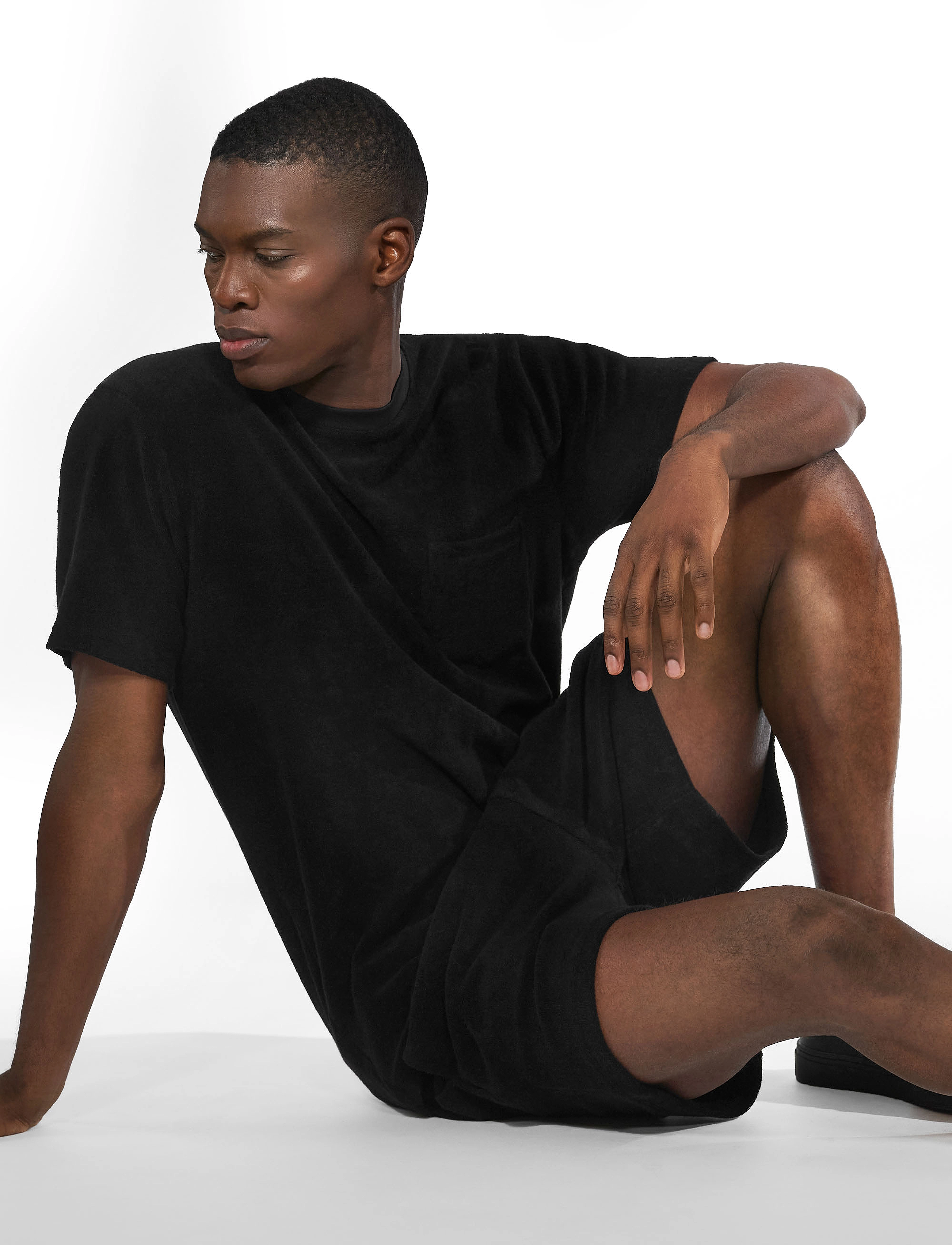 Bread & Boxers - Terry Tee - short-sleeved t-shirts - black - 5