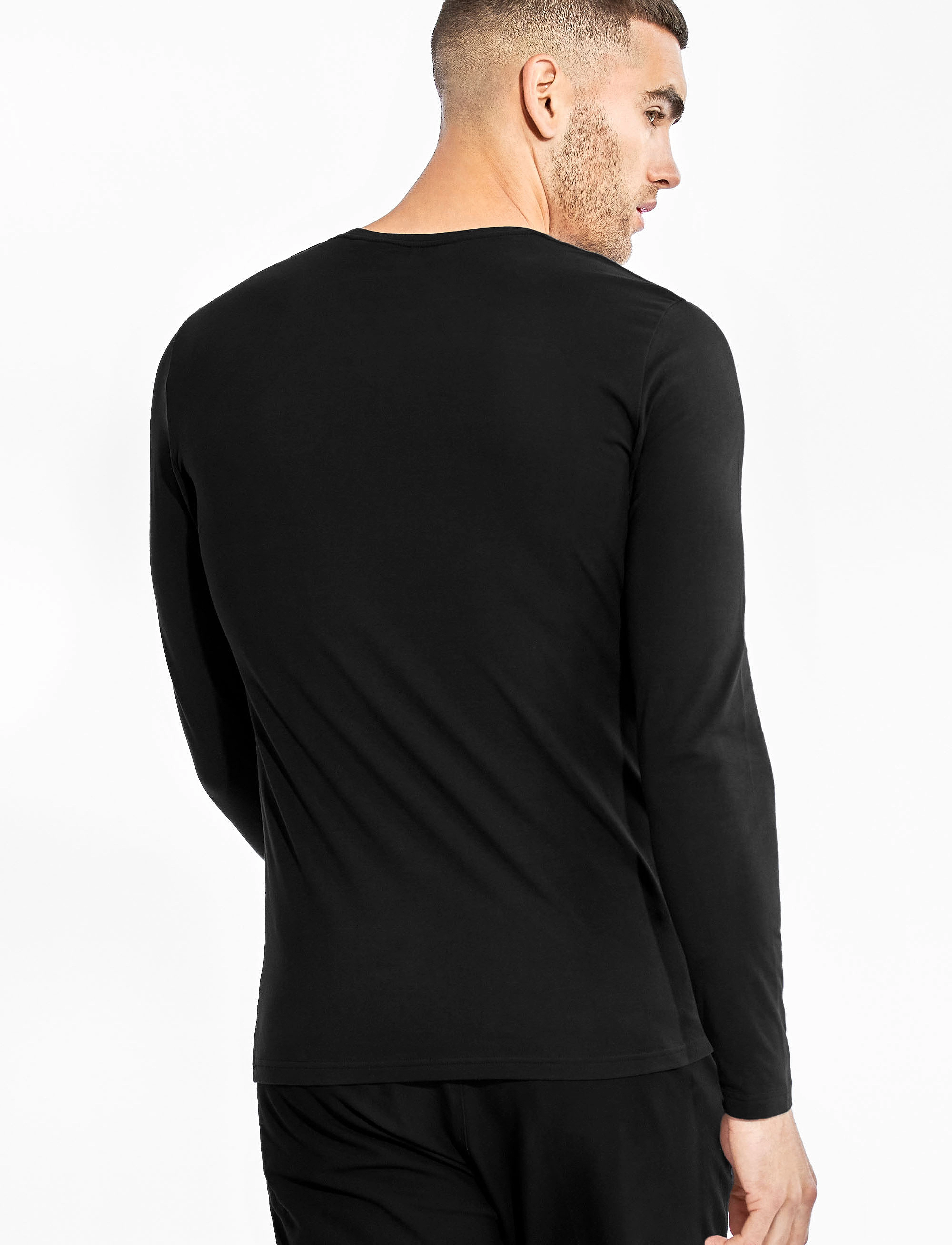 Bread & Boxers - Long sleeve Slim - långärmade t-shirts - black - 4
