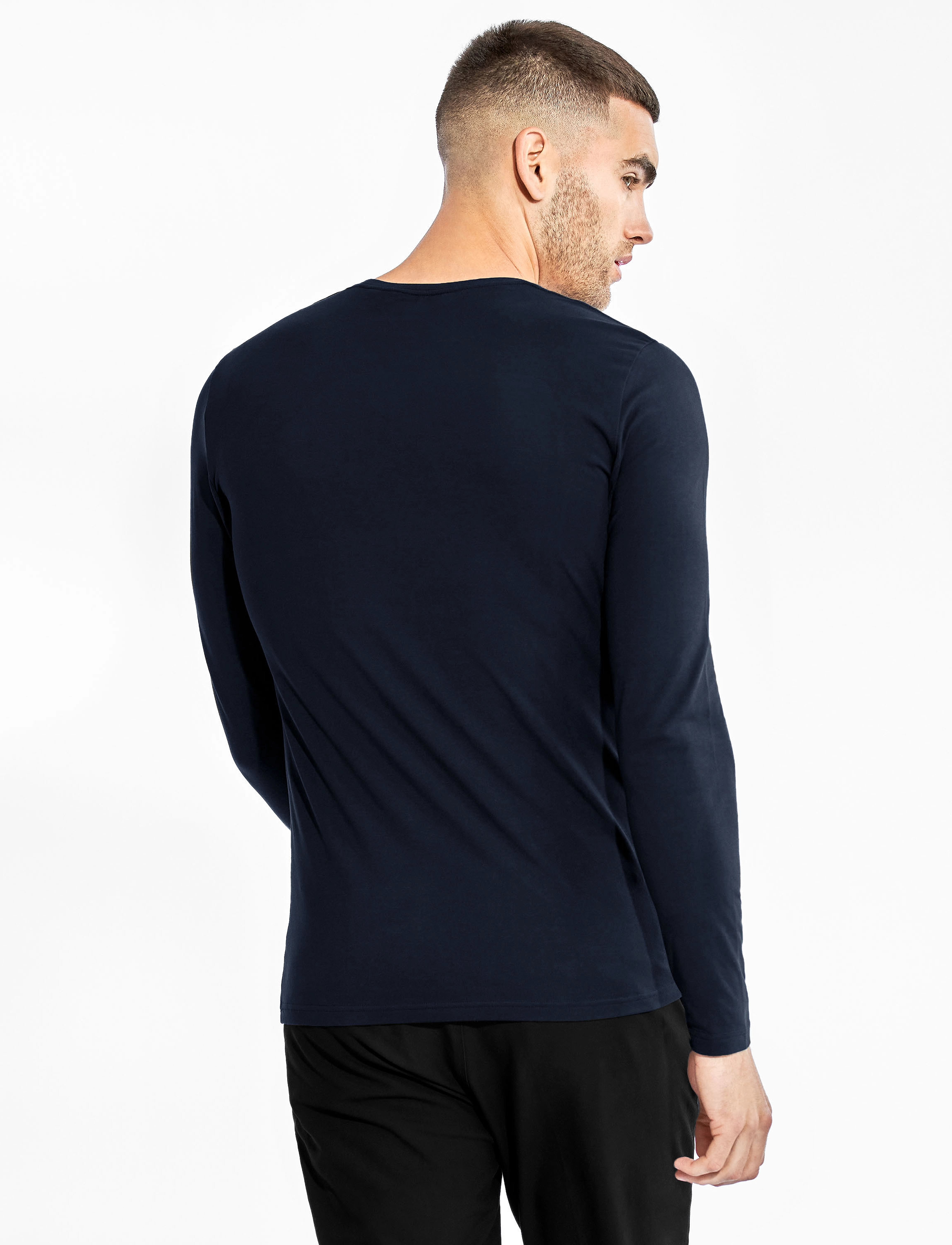 Bread & Boxers - Long sleeve Slim - långärmade t-shirts - dark navy - 3