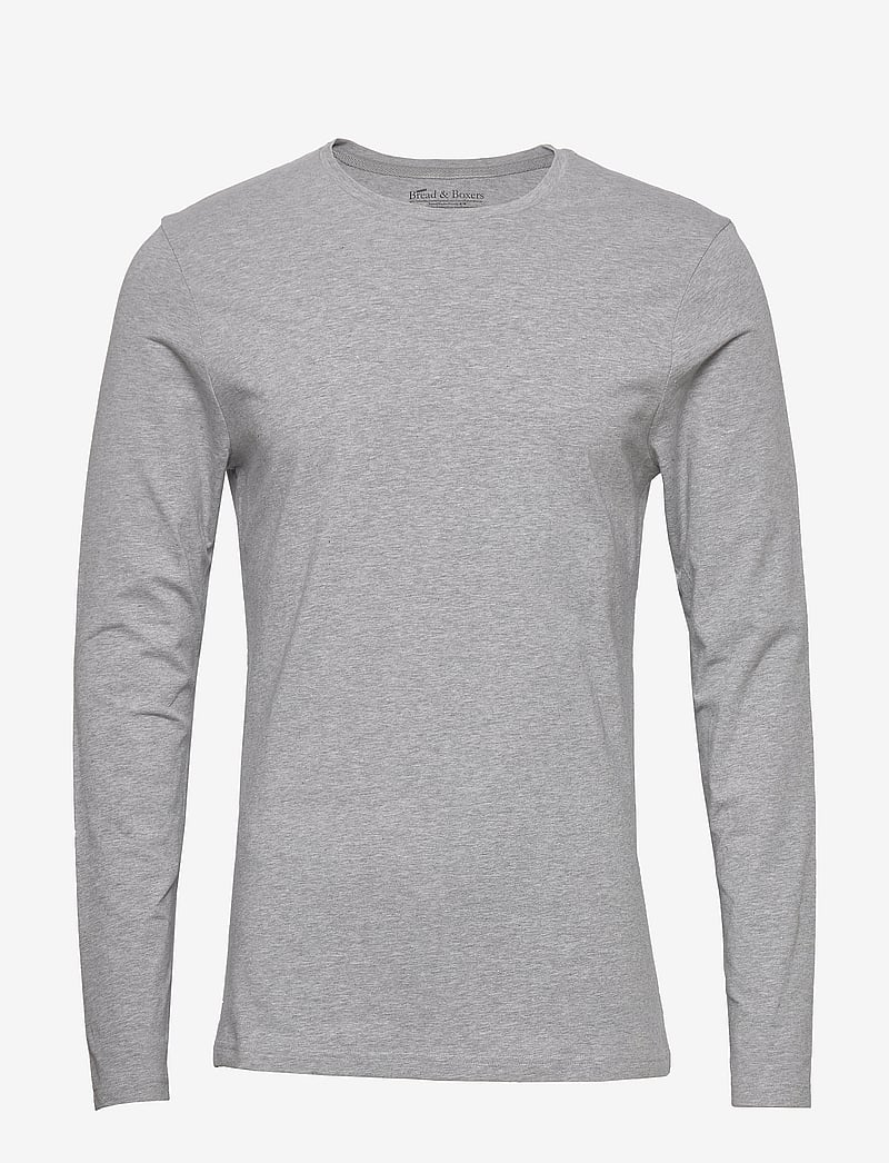 Bread & Boxers - Long sleeve Slim - langærmede t-shirts - grey melange - 1