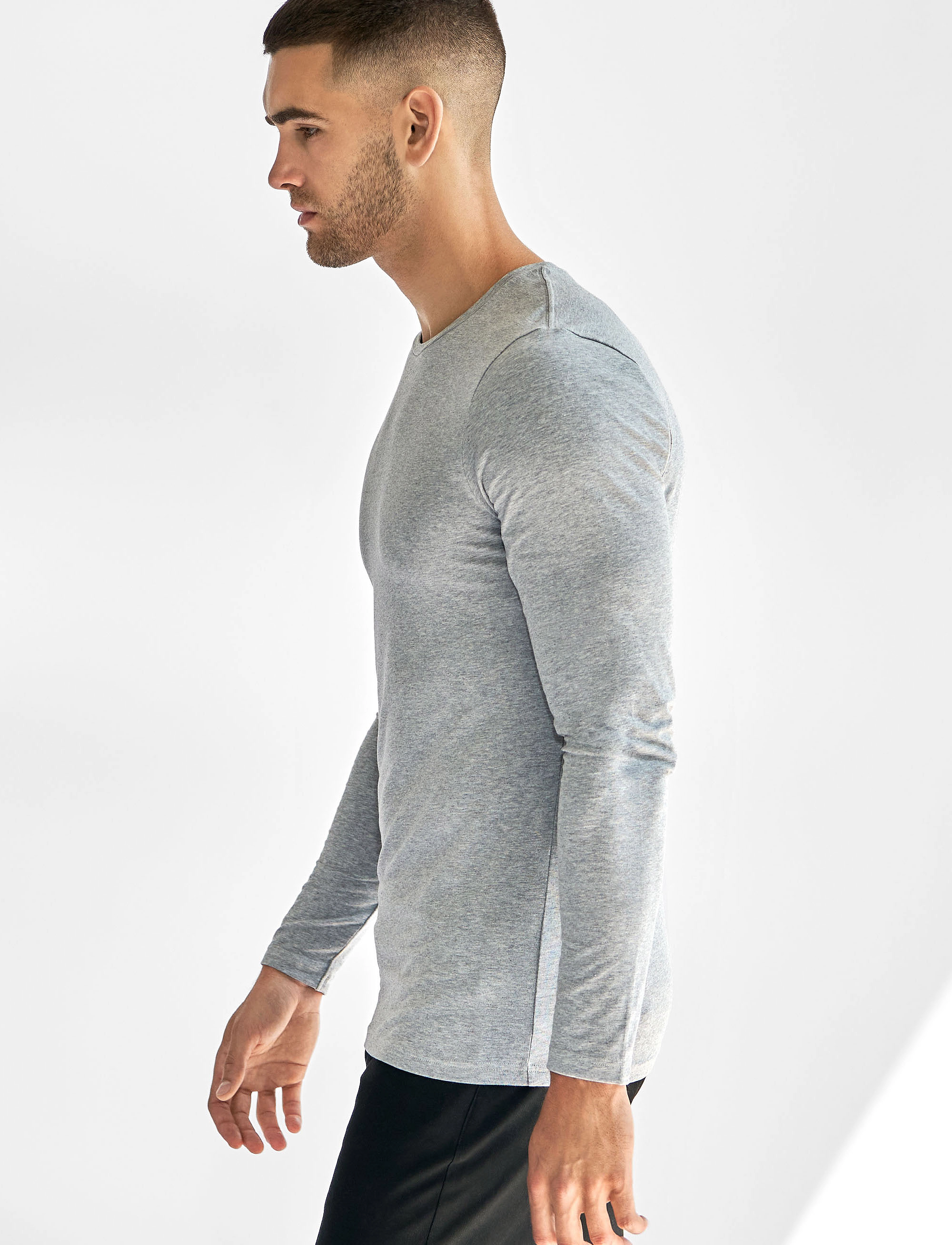 Bread & Boxers - Long sleeve Slim - langärmelig - grey melange - 3