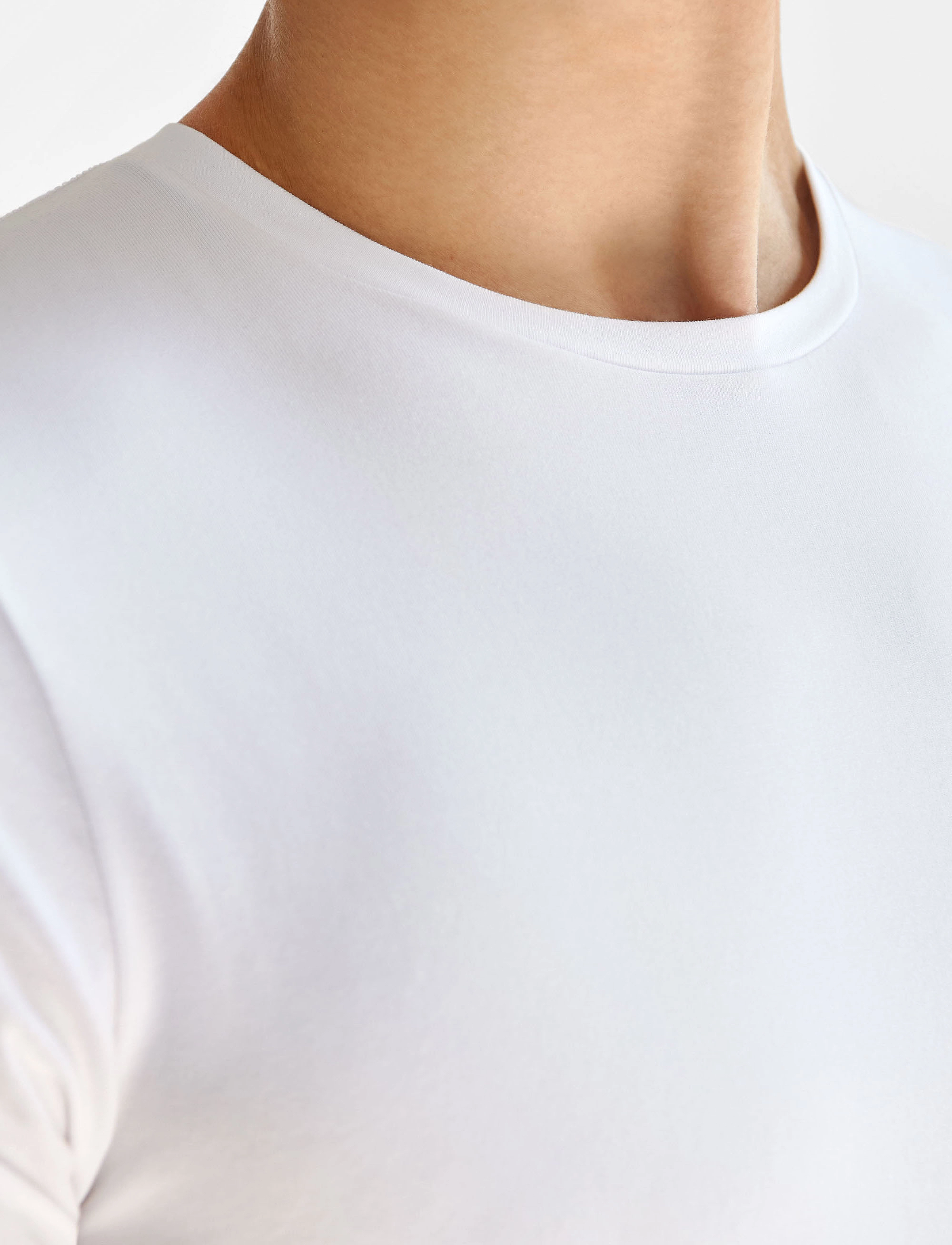 Bread & Boxers - Long sleeve Slim - långärmade t-shirts - white - 4