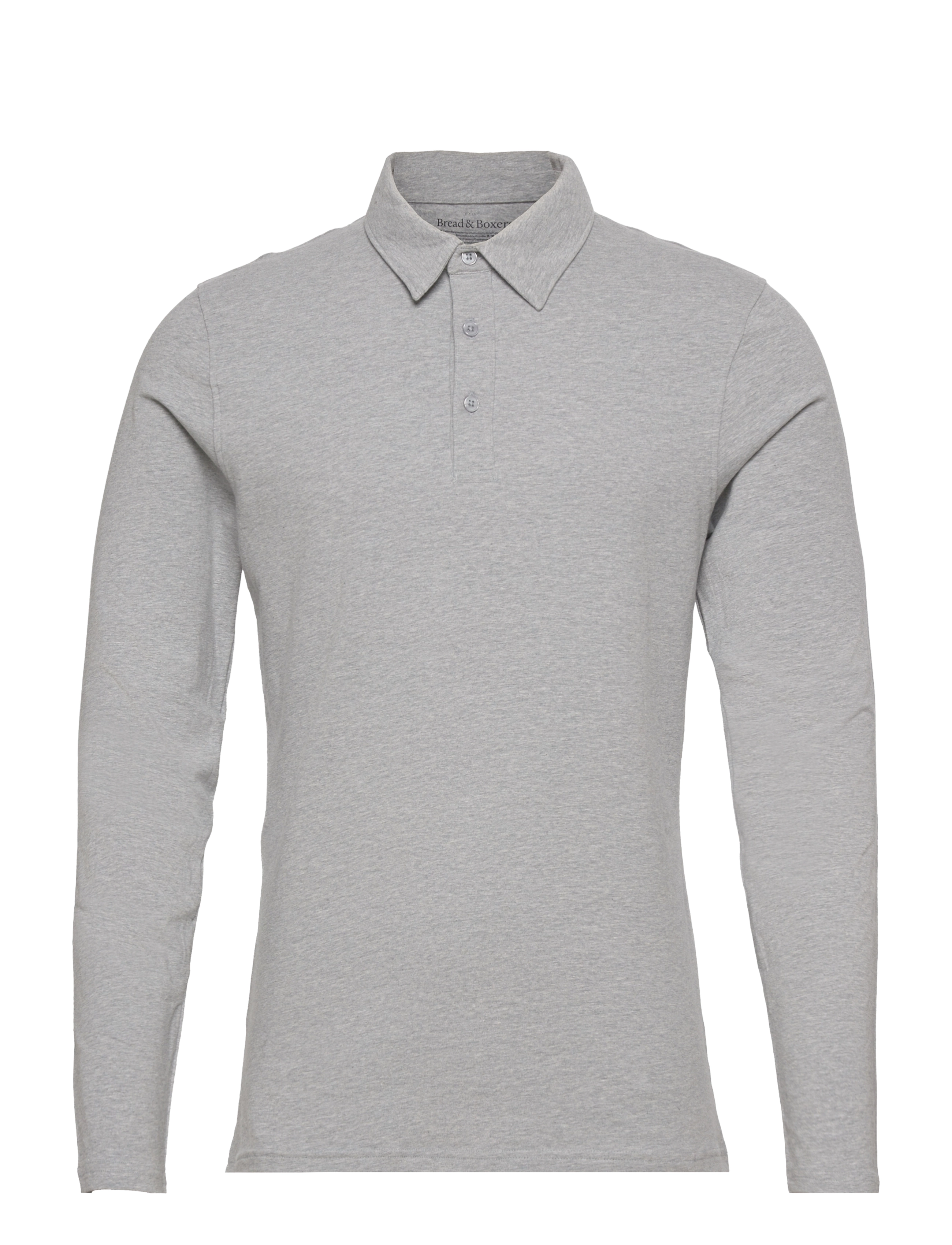 Bread & Boxers - Long Sleeve Polo Shirt - grey melange - 0