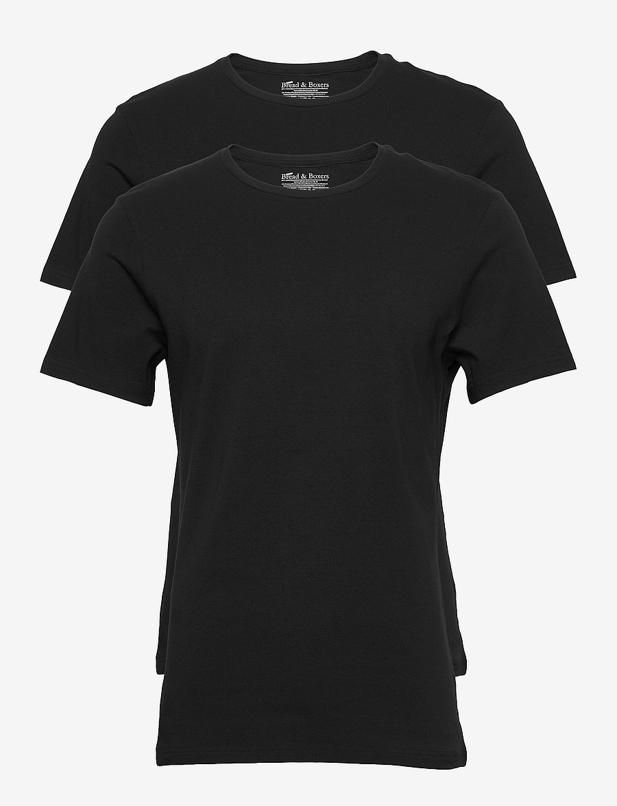 Bread & Boxers - 2-Pack Crew Neck - multipack t-shirts - black - 0