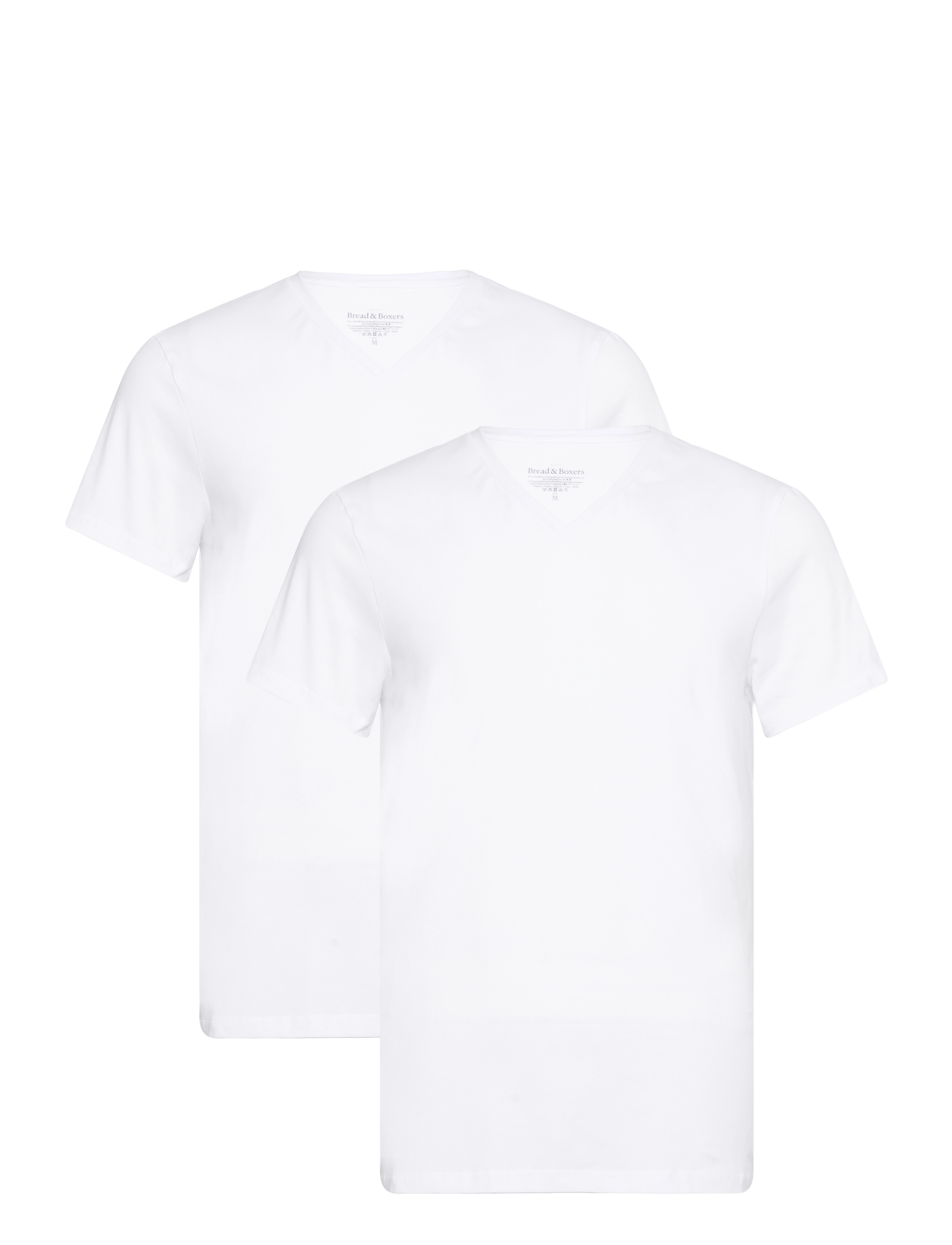 Bread & Boxers 2-pack V-neck - T-särgid - WHITE / white
