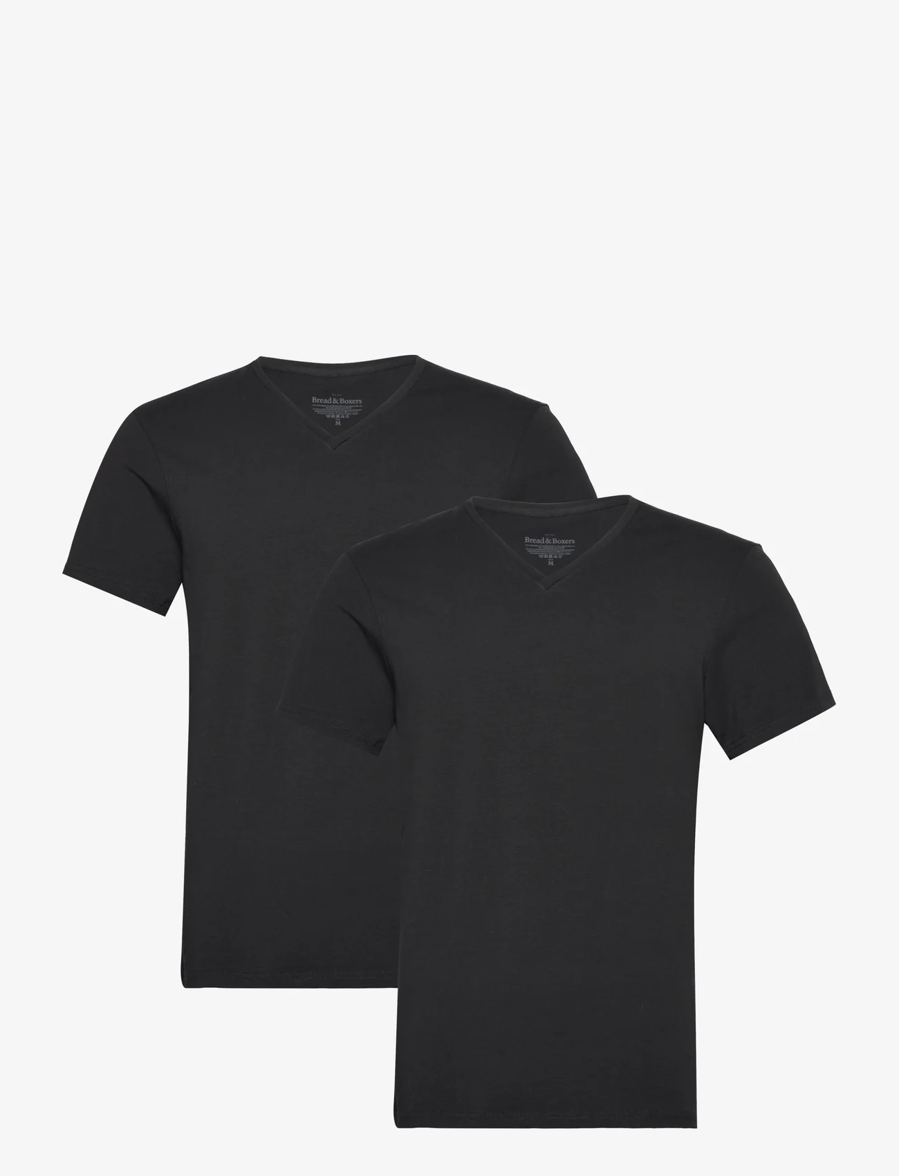 Bread & Boxers - 2-pack V-neck - laisvalaikio marškinėliai - black - 0