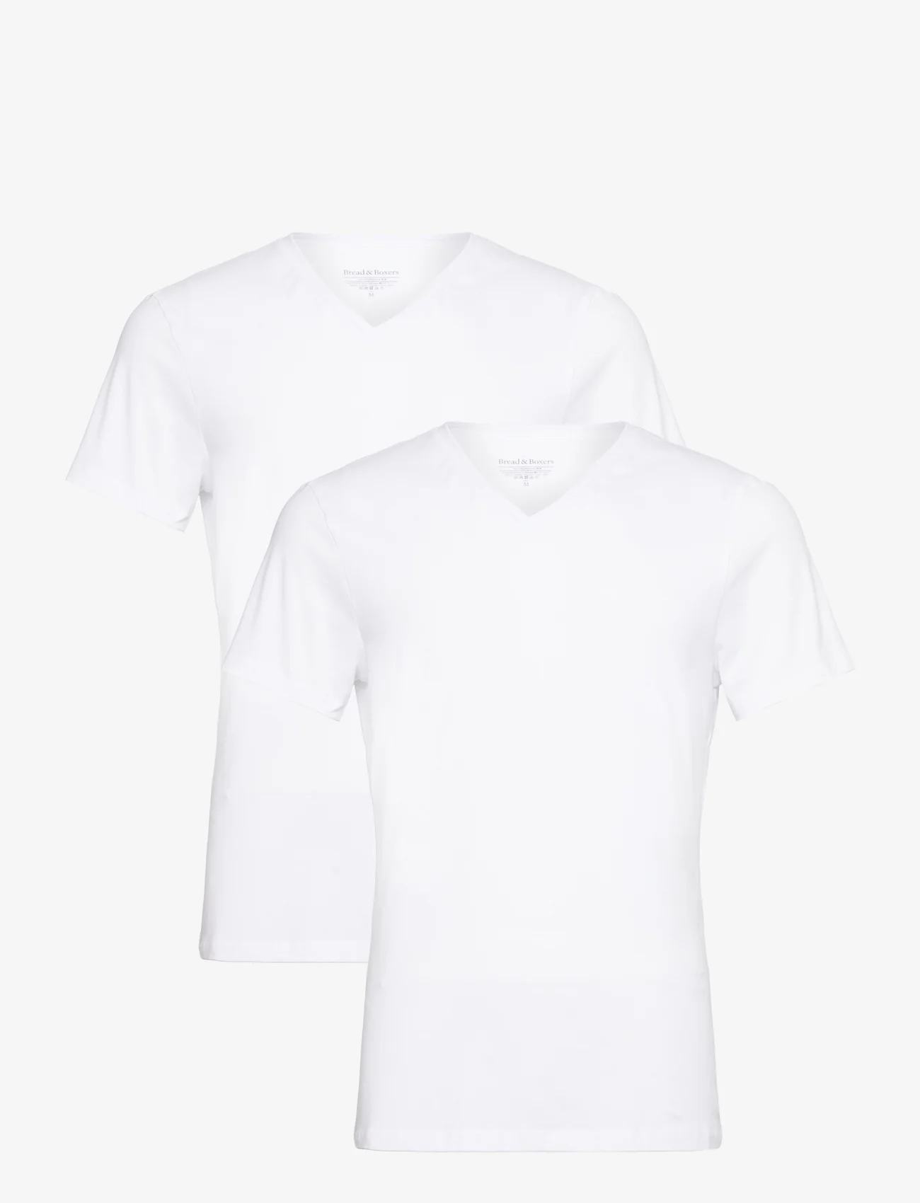Bread & Boxers - 2-pack V-neck - laisvalaikio marškinėliai - white - 0