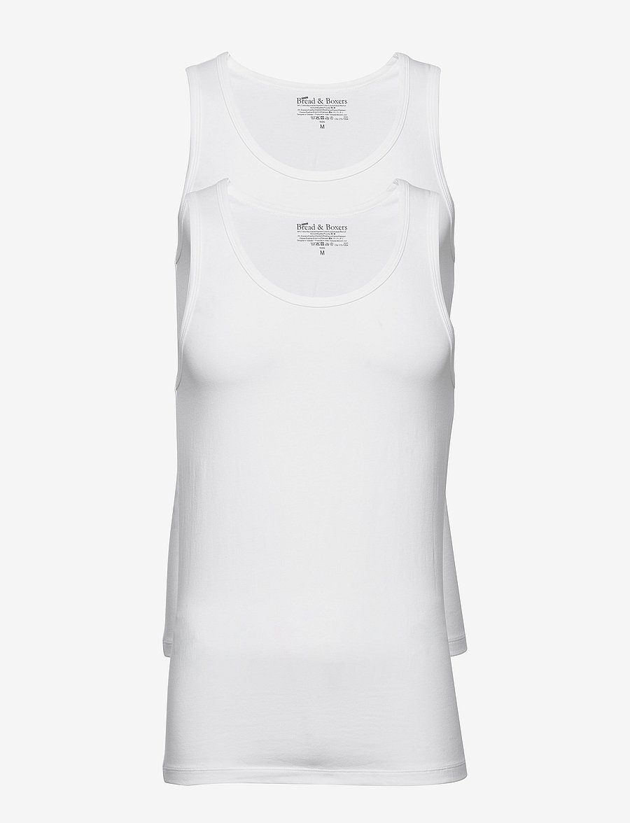 Bread & Boxers - 2-Pack Tank - mouwloze t-shirts - white - 1