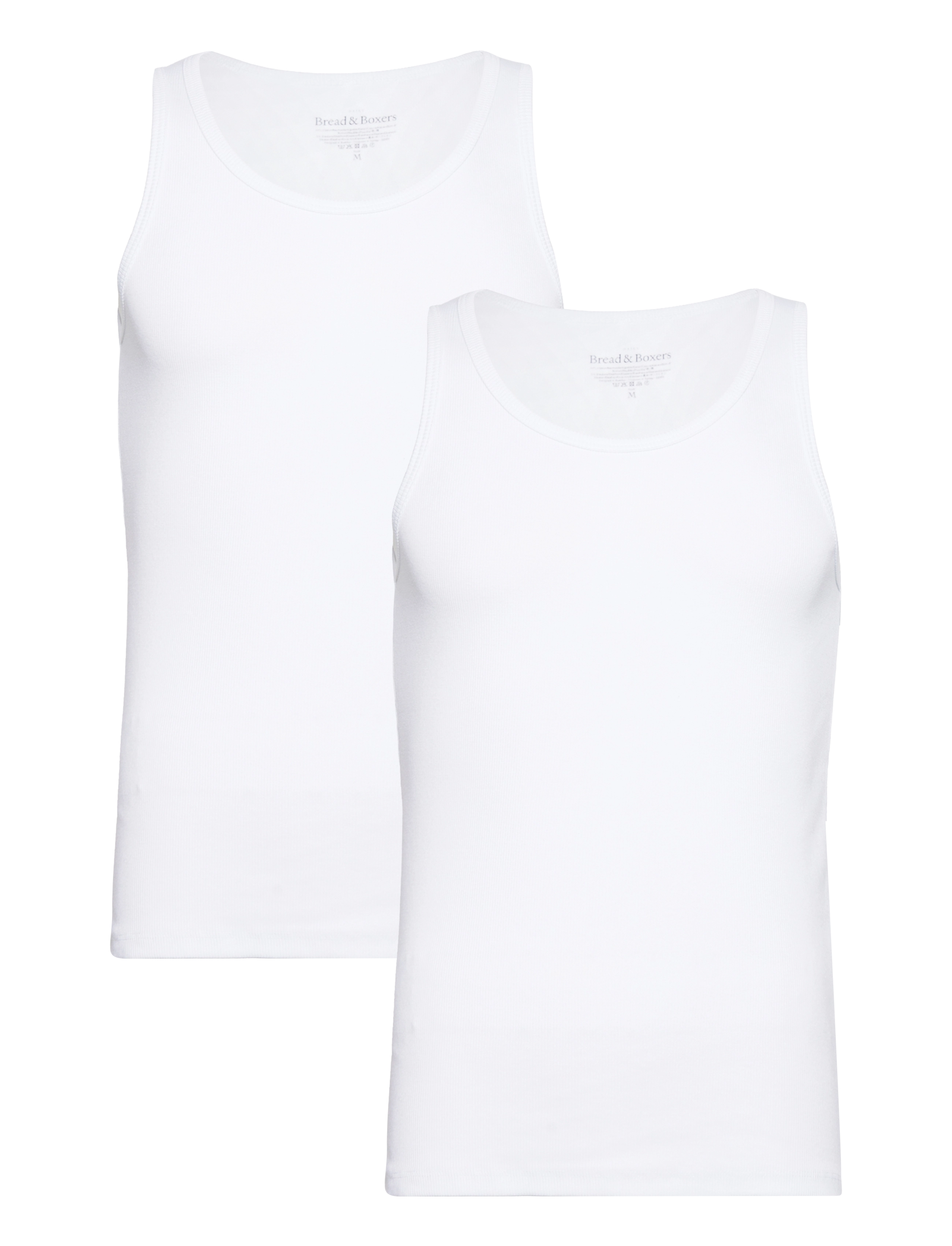 Bread & Boxers 2-Pack Tank Ribbed - Tank Tops - WHITE / white