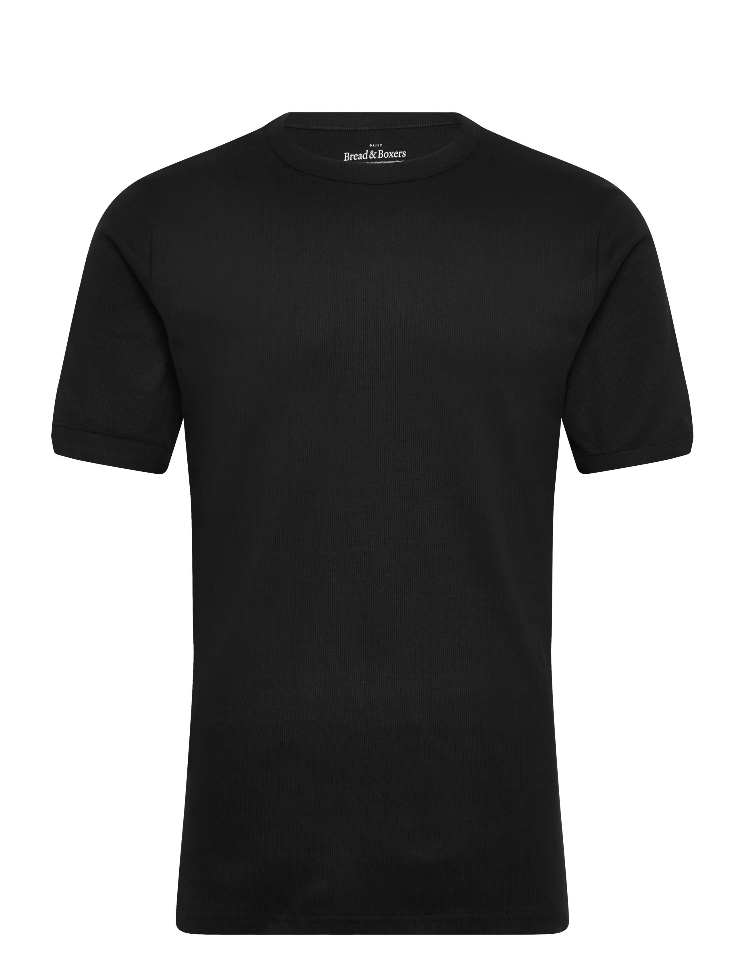 Bread & Boxers Crew-Neck Ribbed - Bread & Boxers - BLACK / black