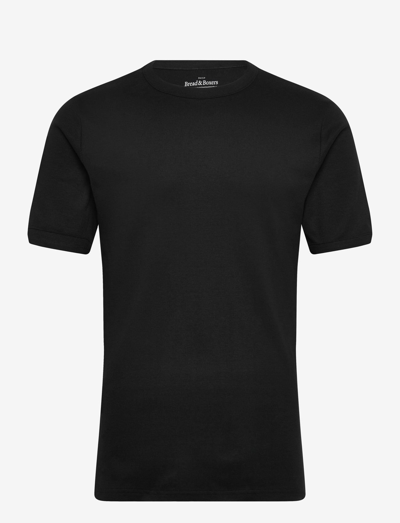Bread & Boxers - Crew-Neck Ribbed - kortærmede t-shirts - black - 0