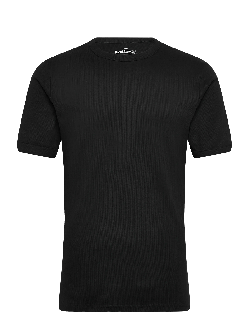 Bread & Boxers - Crew-Neck Ribbed - kortærmede t-shirts - black - 0