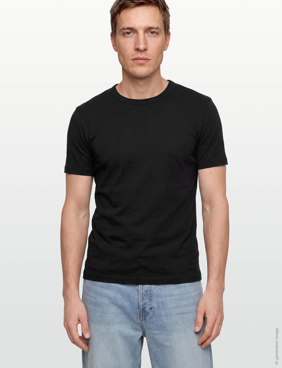 Bread & Boxers - Crew-Neck Ribbed - kortærmede t-shirts - black - 3
