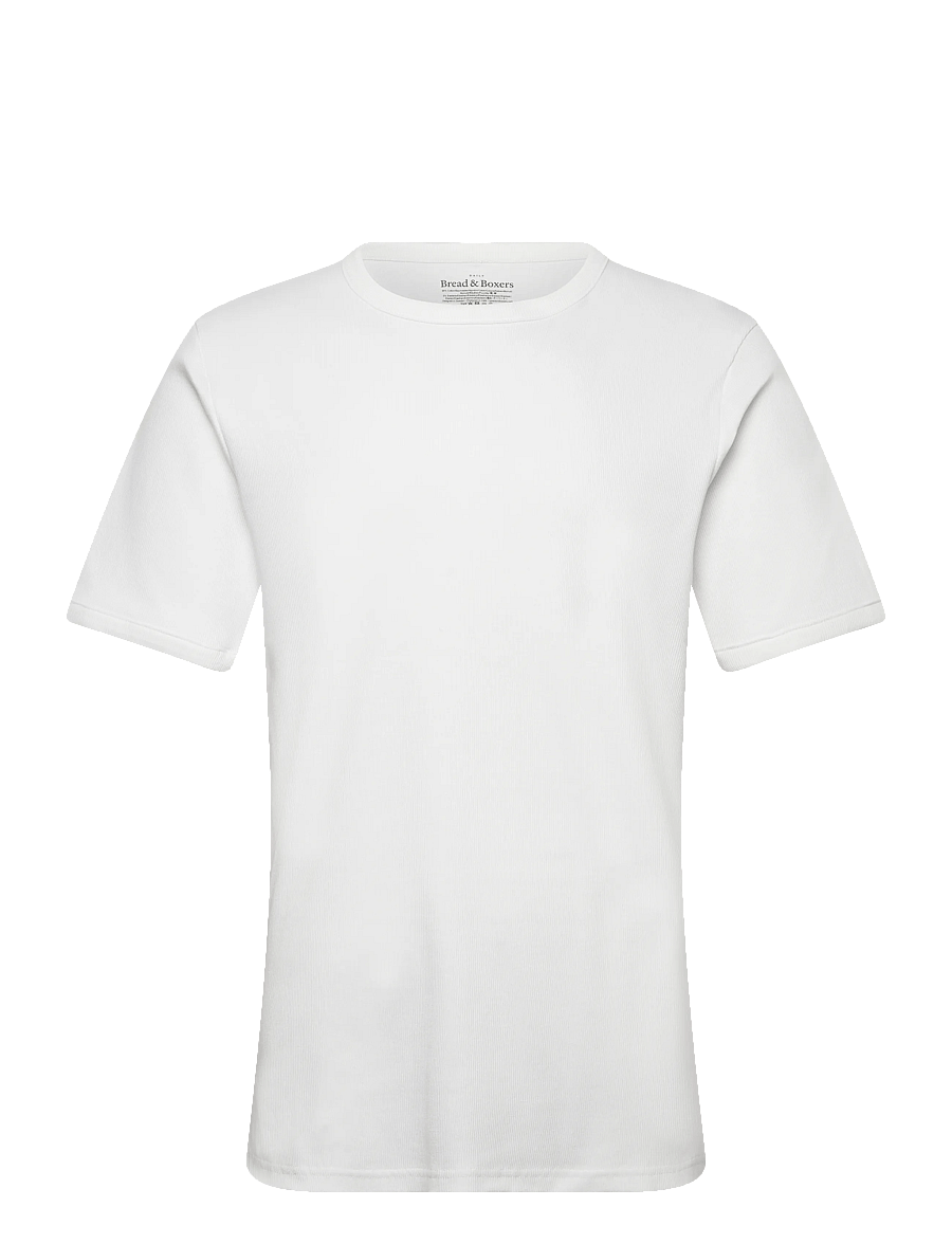 Bread & Boxers - Crew-Neck Ribbed - kurzärmelig - white - 0