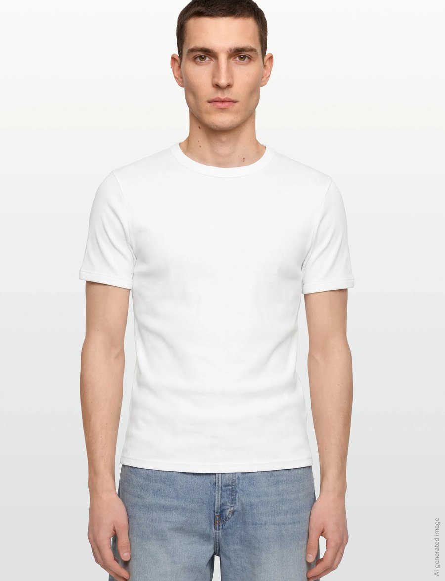 Bread & Boxers - Crew-Neck Ribbed - kurzärmelige t-shirts - white - 3