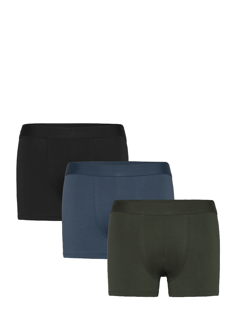 Bread & Boxers - 3-pack boxer brief mixed color - unterhosen im multipack - atlantic blue, deep forest, black - 0