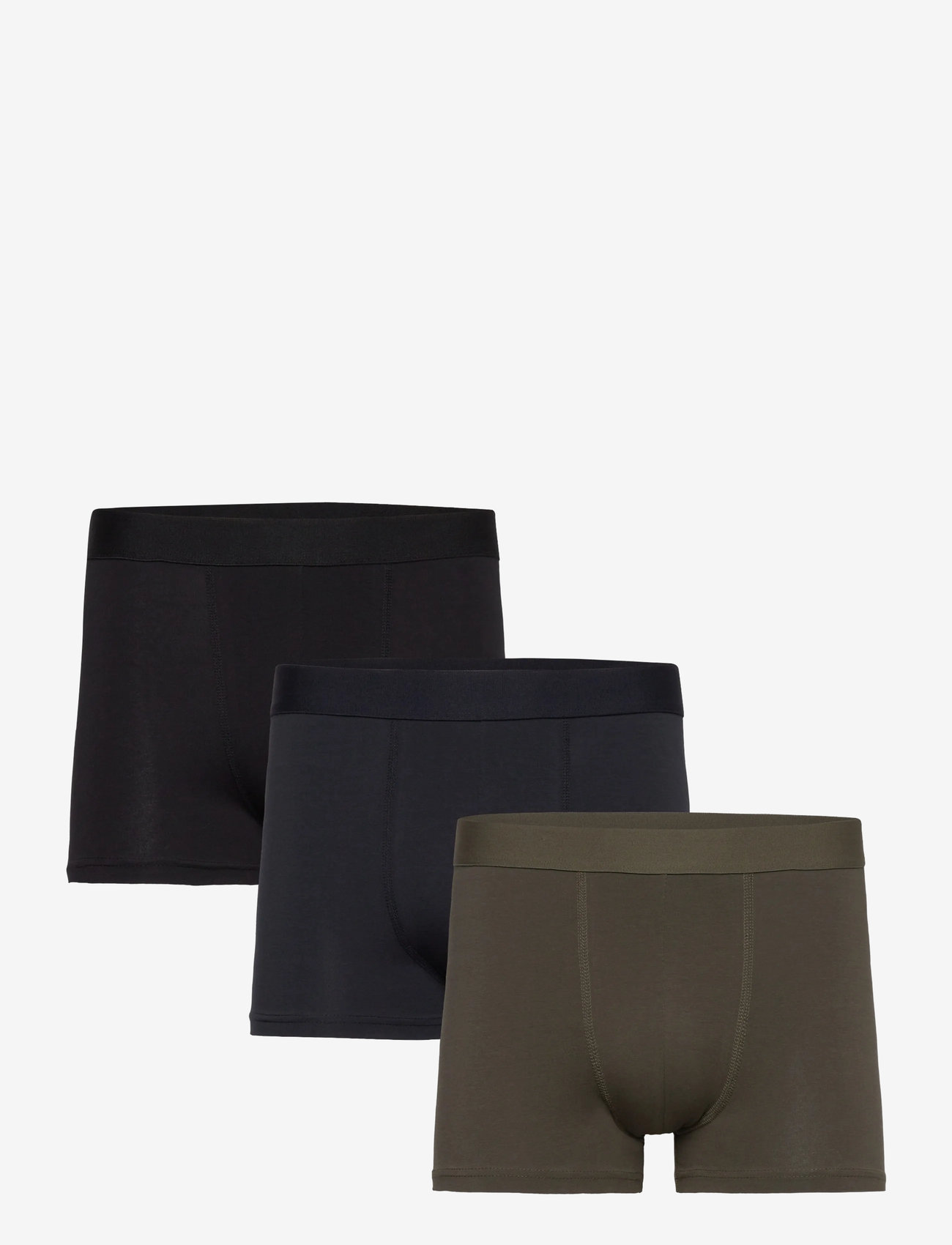 Bread & Boxers - 3-Pack Boxer Brief - laveste priser - black, navy, army green - 0