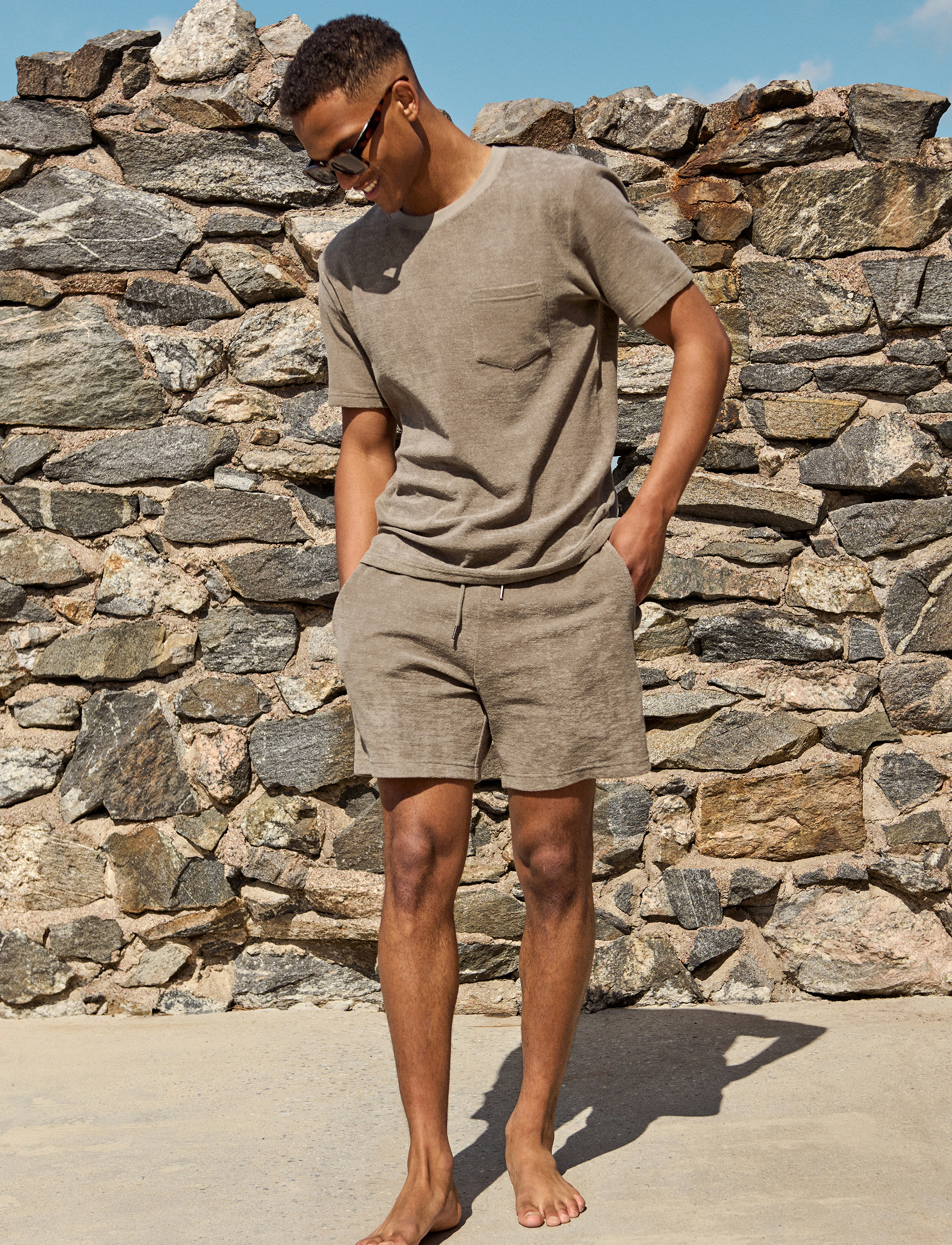 Bread & Boxers - Terry Shorts - sage green - 5