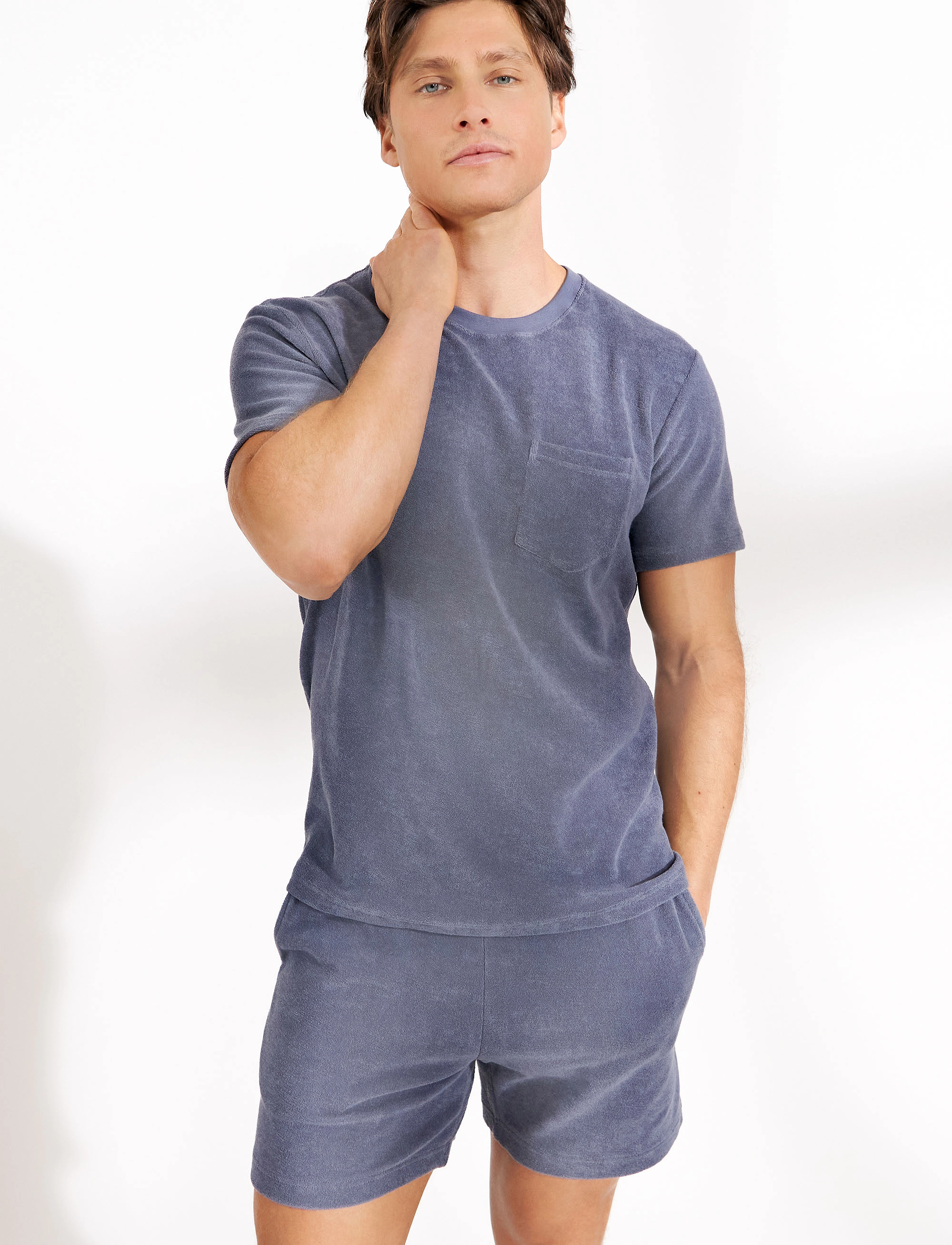 Bread & Boxers - Terry Shorts - smoky blue - 5