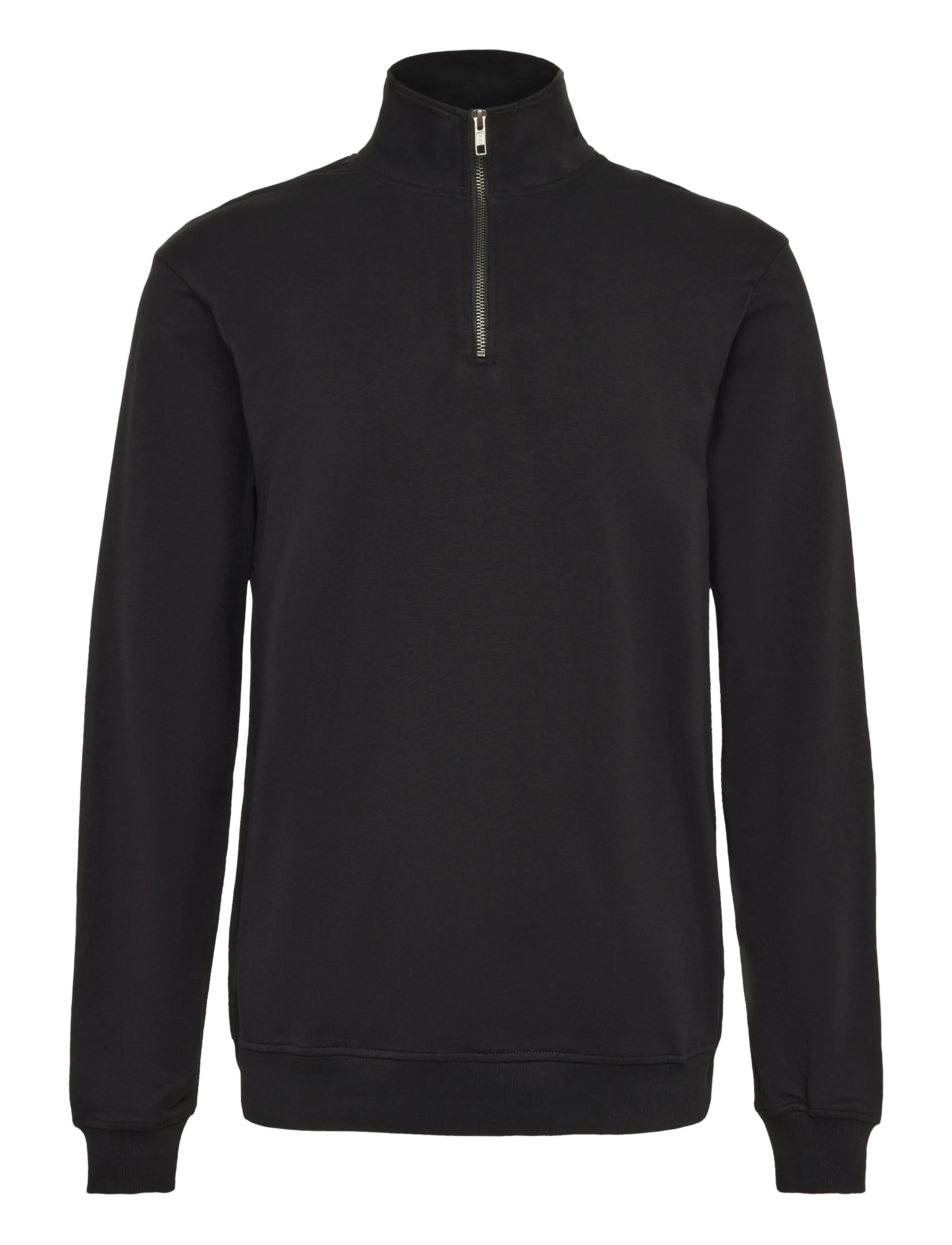 Bread & Boxers Half Zip (GOTS) - Bread & Boxers - BLACK / black