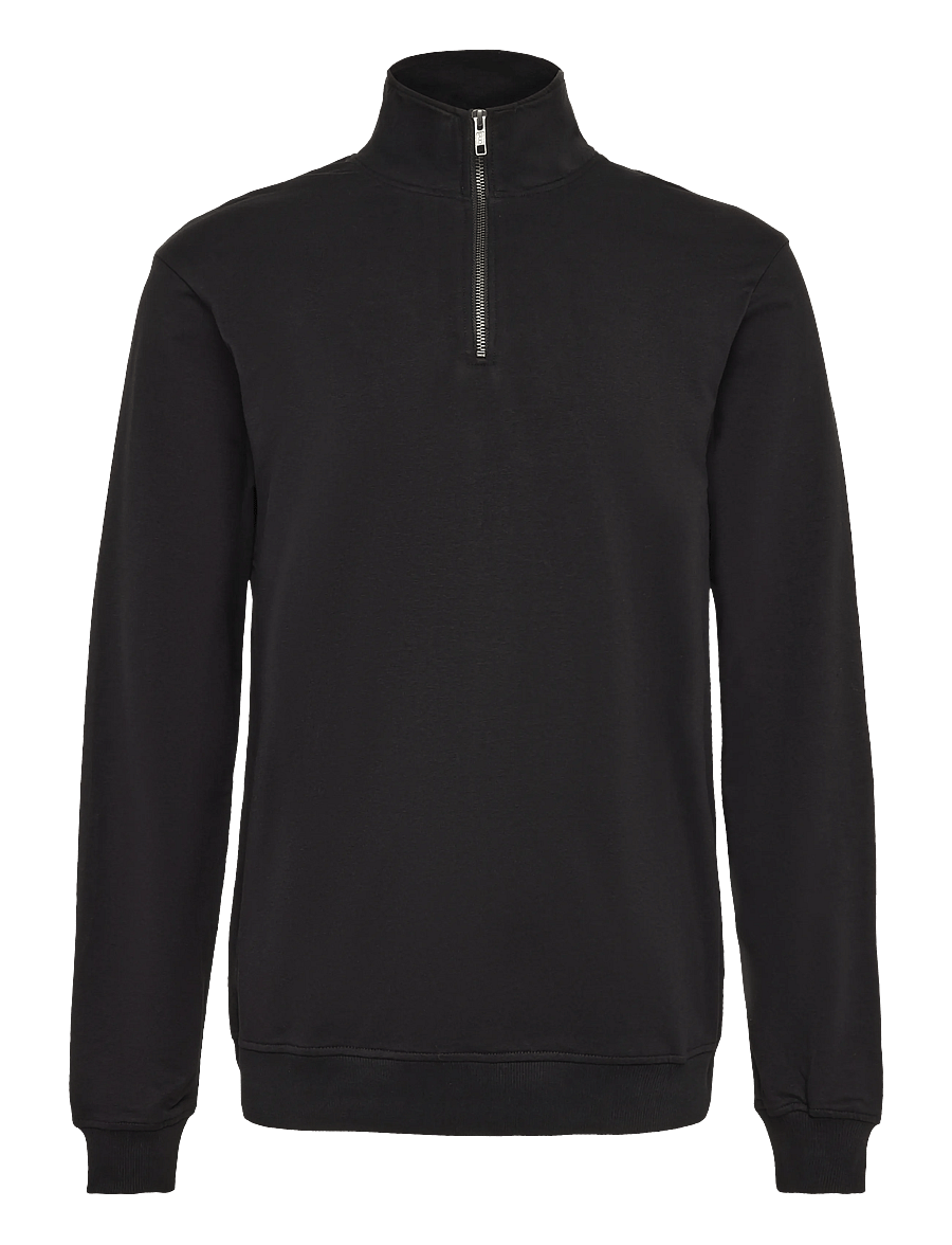 Bread & Boxers - Half Zip (GOTS) - poolpika lukuga džemprid - black - 0