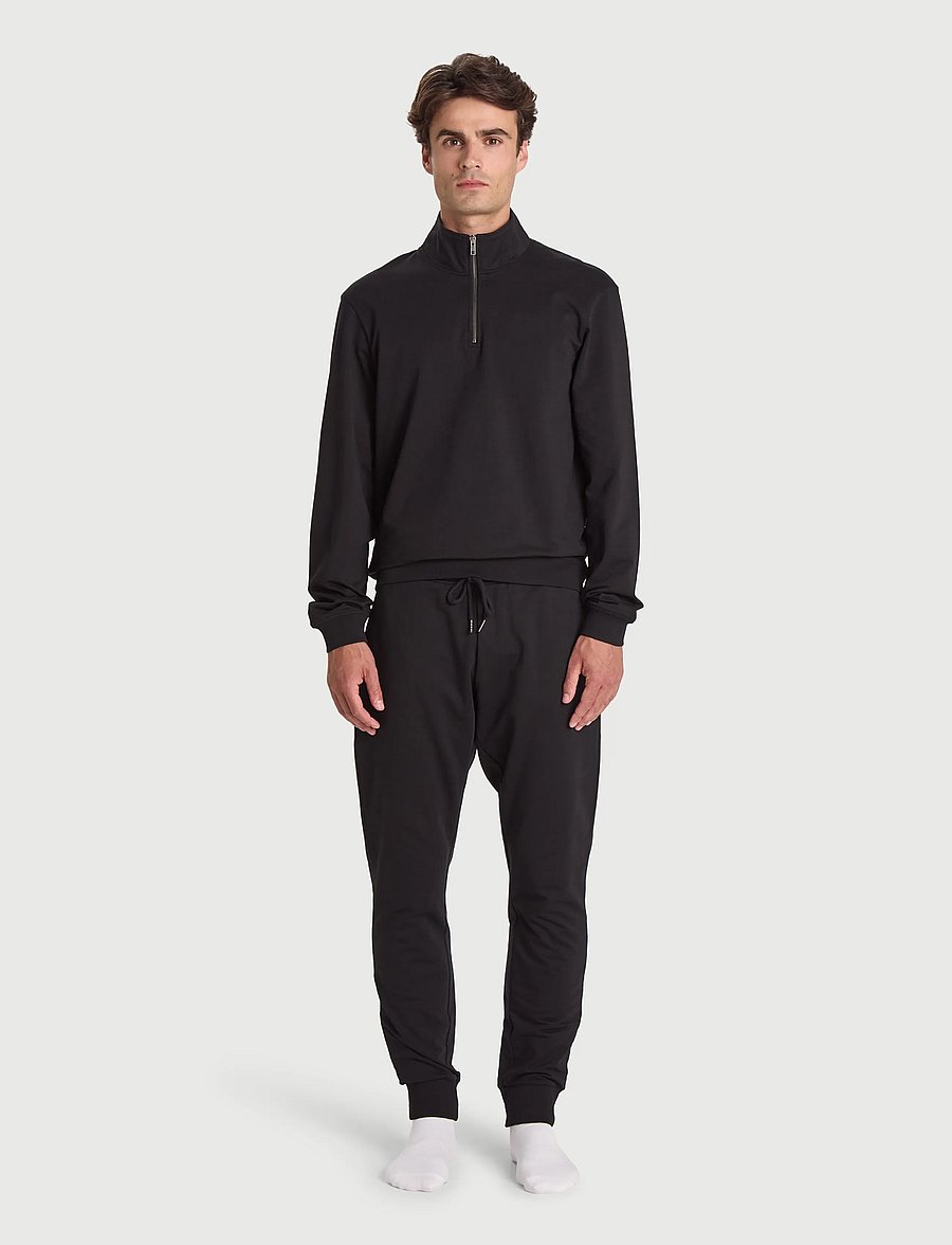 Bread & Boxers - Half Zip (GOTS) - pullover mit halbem reißverschluss - black - 0