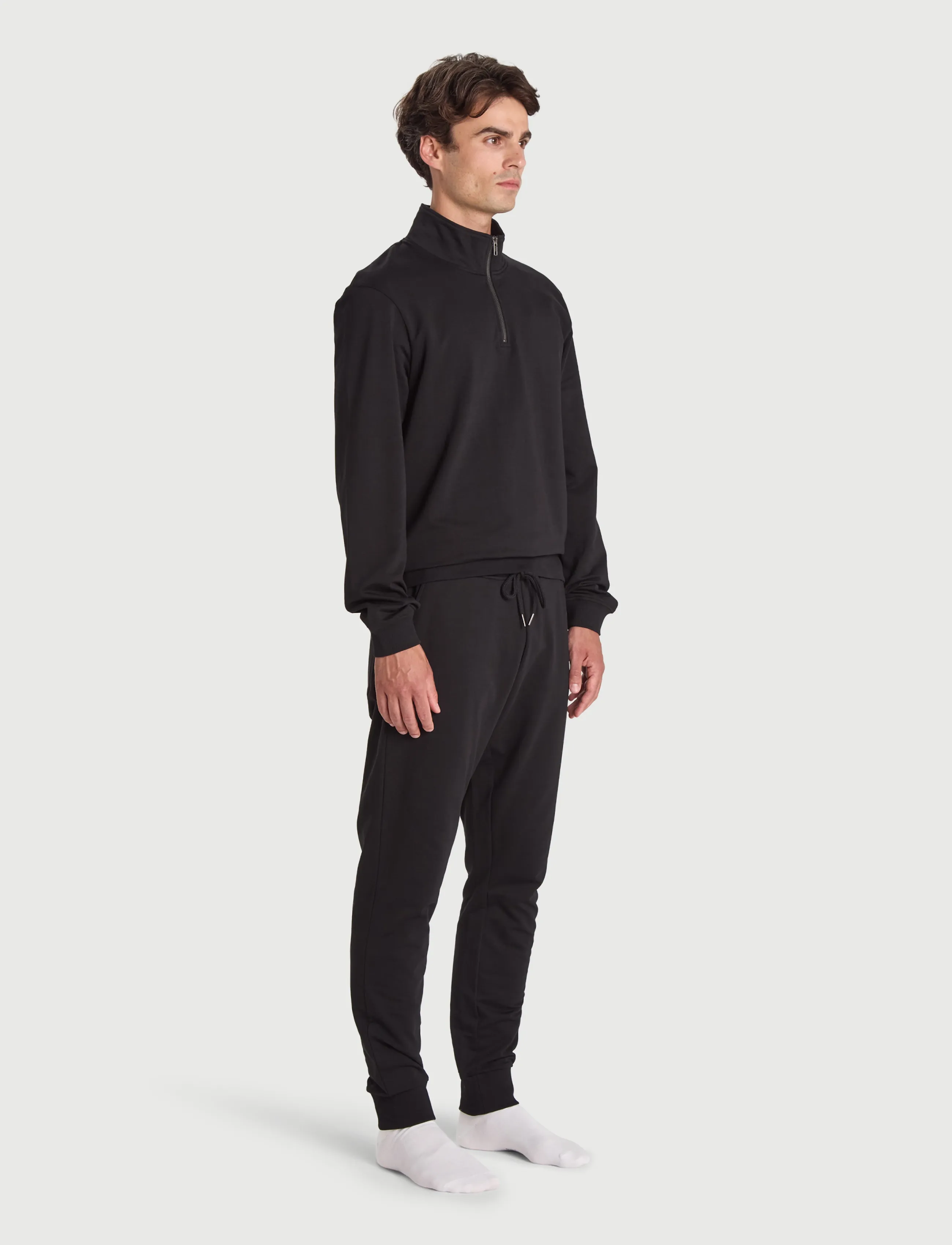 Bread & Boxers - Half Zip (GOTS) - pullover mit halbem reißverschluss - black - 3