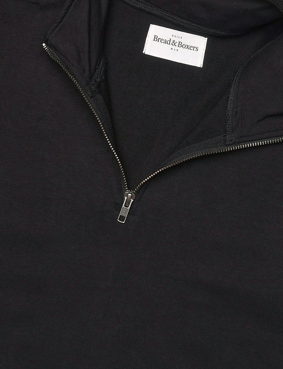 Bread & Boxers - Half Zip (GOTS) - poolpika lukuga džemprid - black - 2
