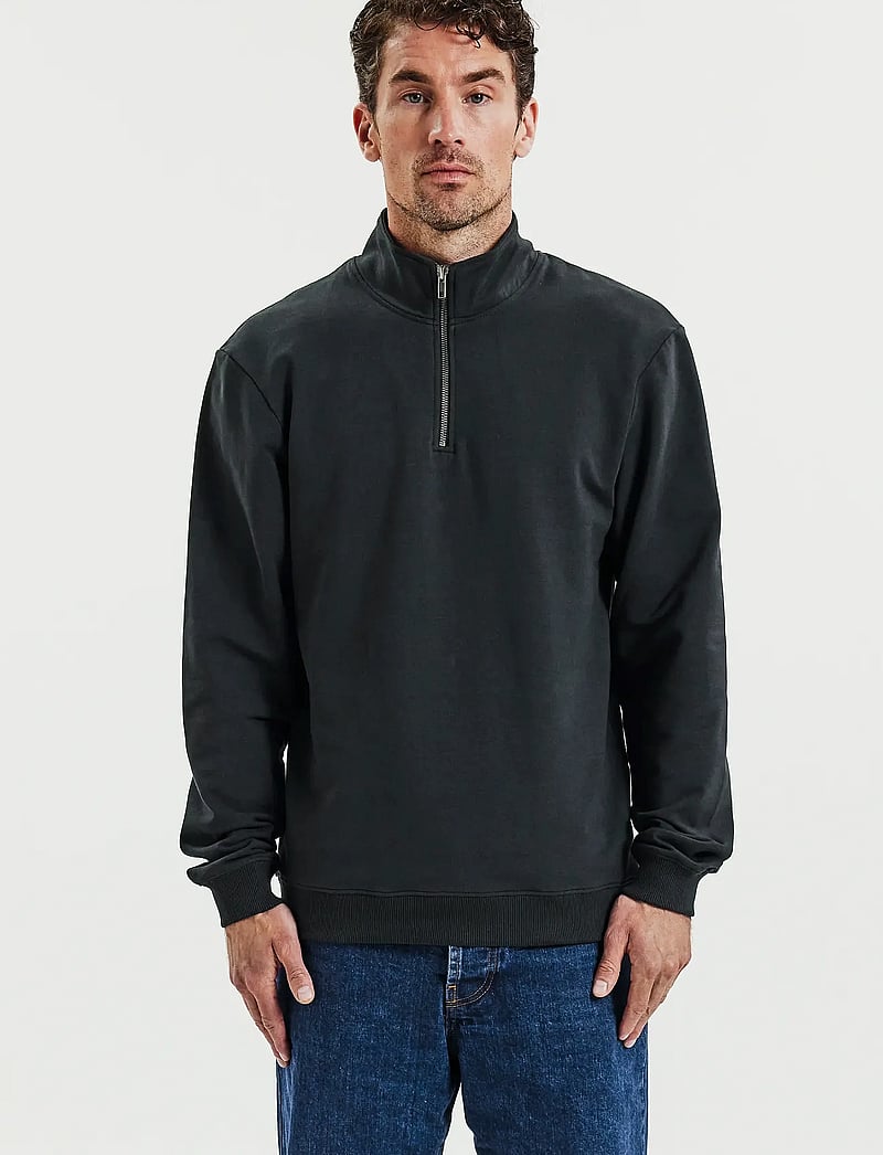 Bread & Boxers - Half Zip - halfzip strik - charcoal - 0